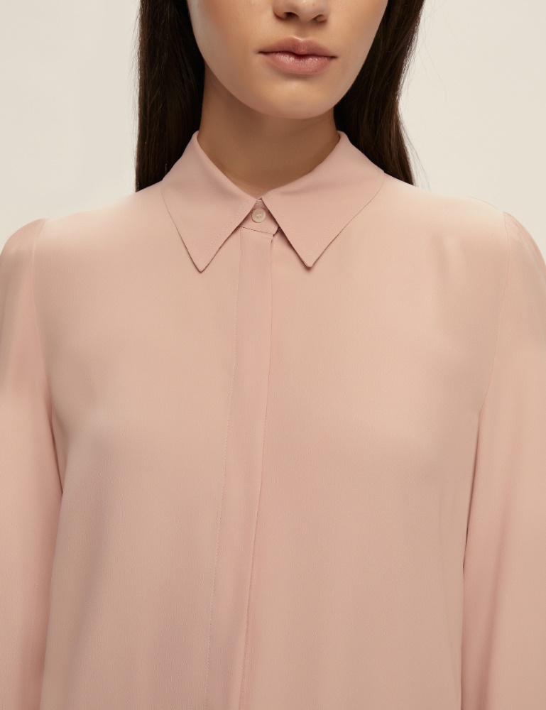 Semi-fitted silk-blend shirt - Emme - 4