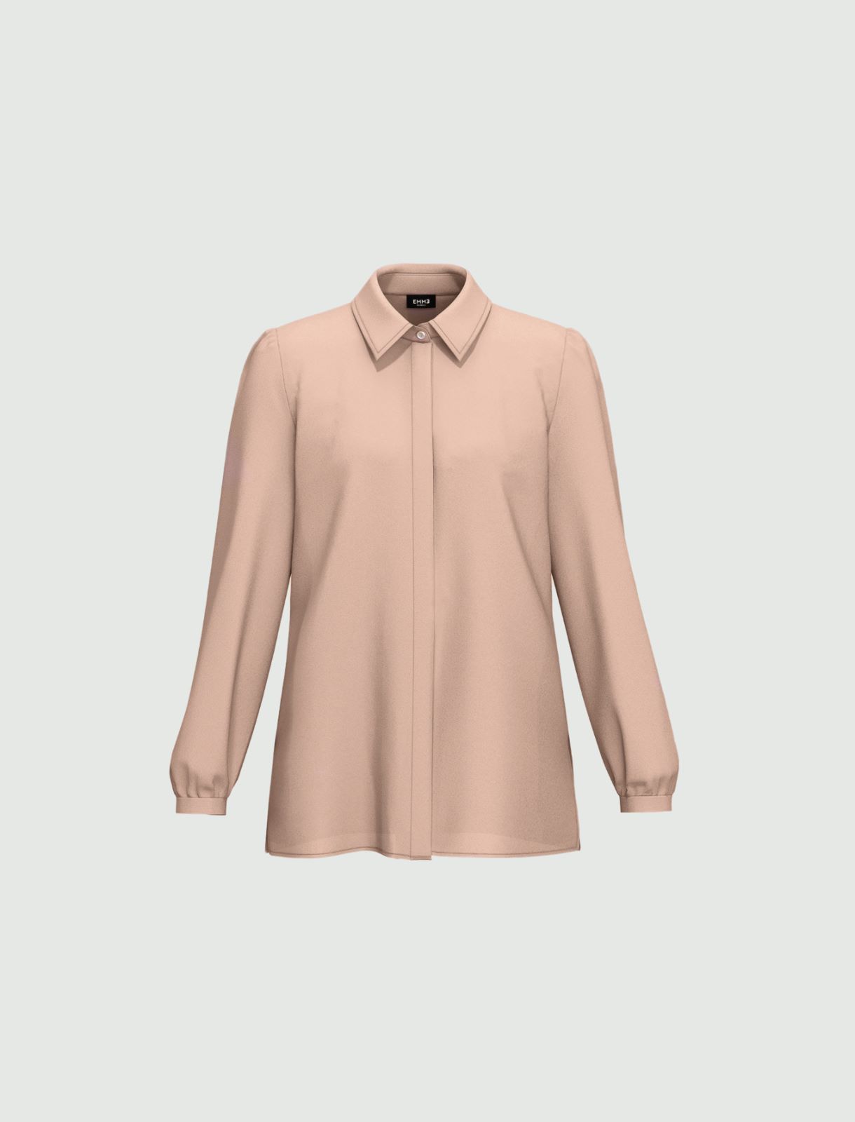 Camicia semiaderente in misto seta - ROSA - Emme - 5