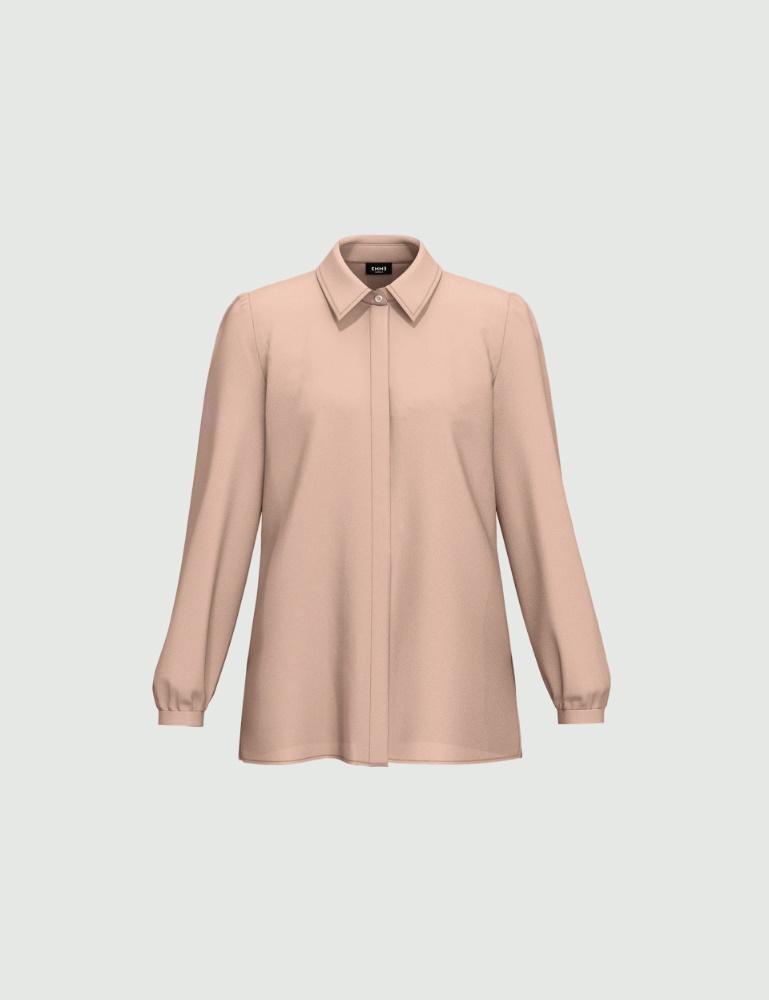 Semi-fitted silk-blend shirt - Emme - 5