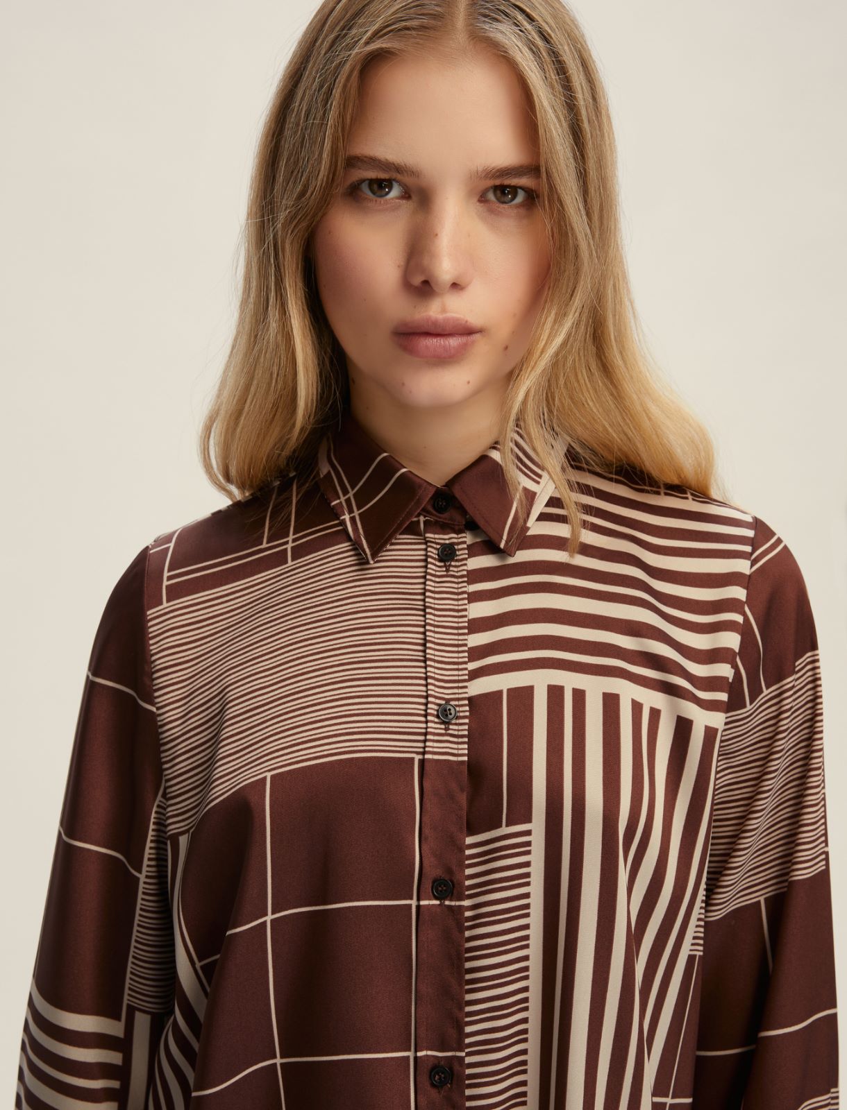 Camicia semi aderente in twill - BORDEAUX - Emme - 4