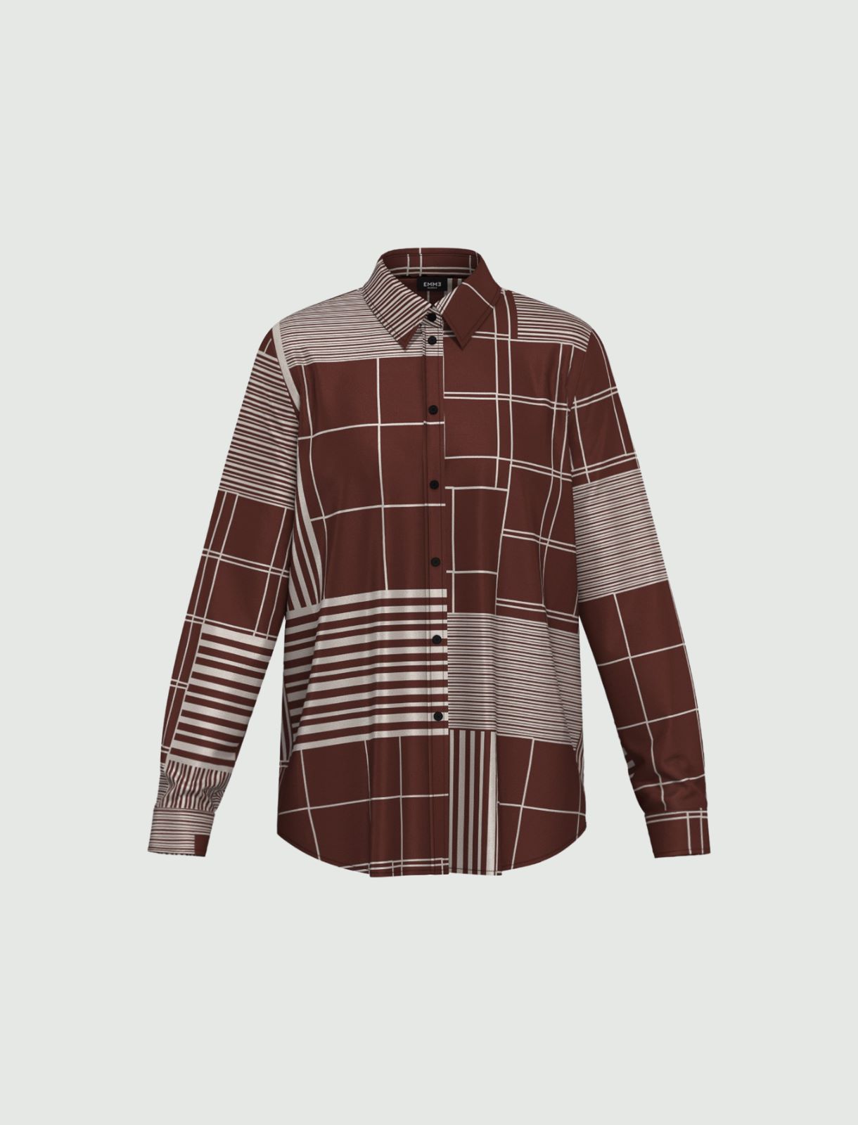 Camicia semi aderente in twill - BORDEAUX - Emme - 5