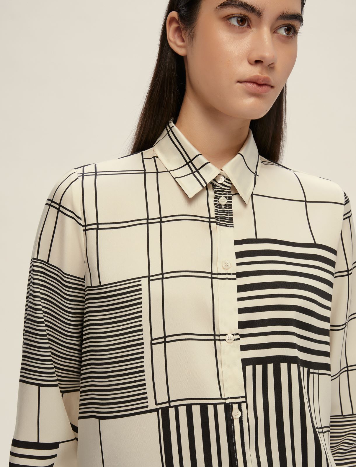Camicia semi aderente in twill - BIANCO - Emme - 4