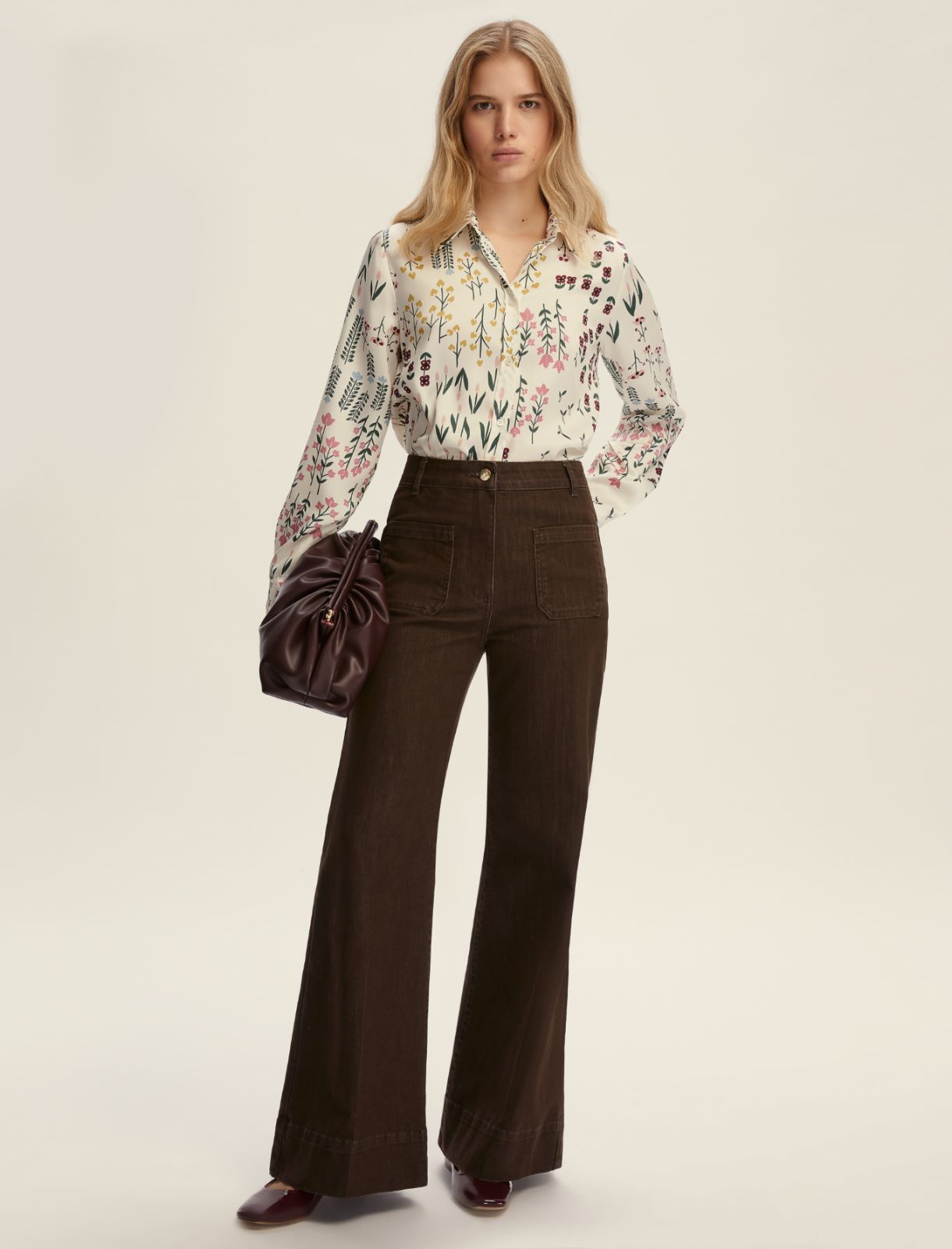 Camicia semi aderente in twill - BIANCO LANA - Emme