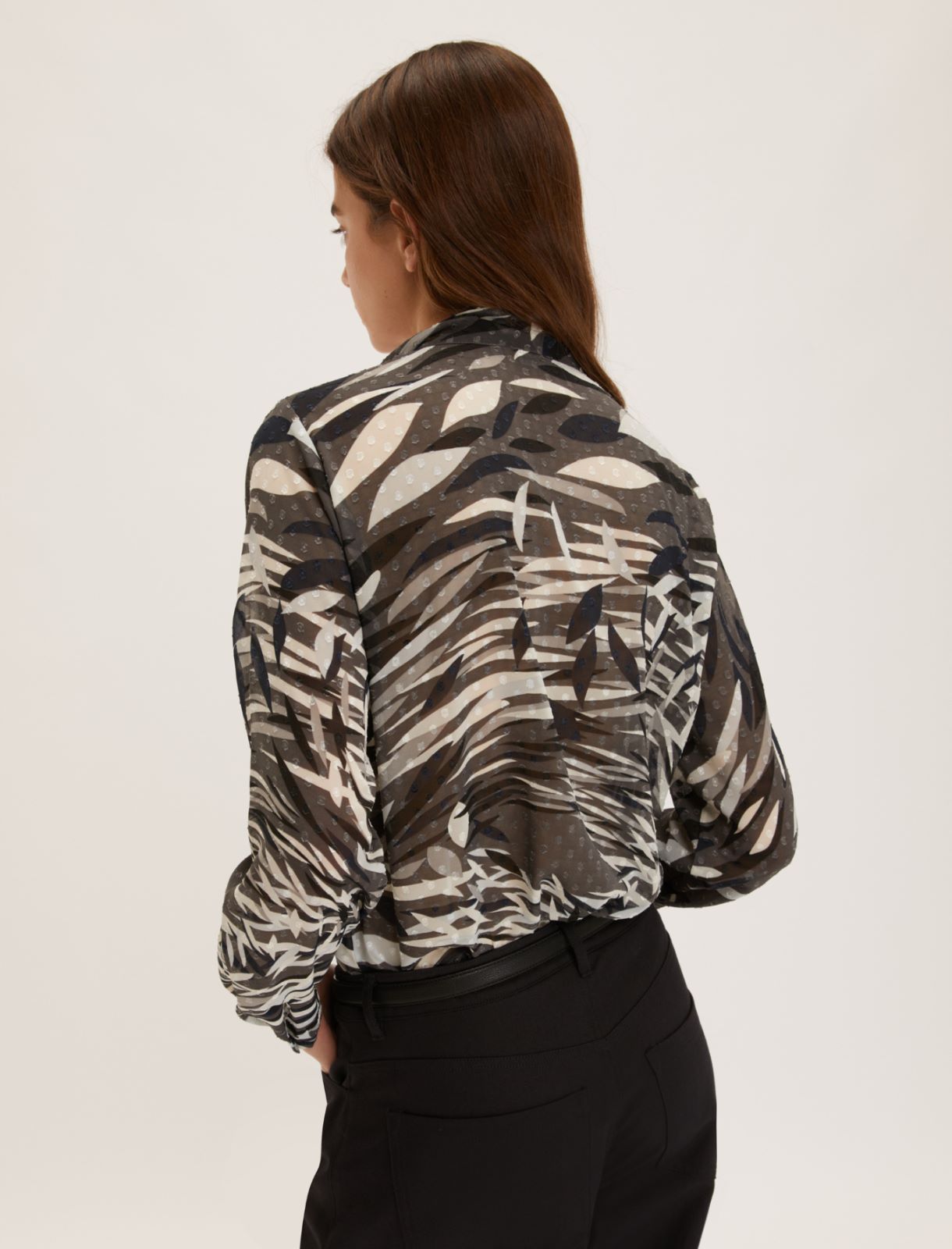 Printed plumetis blouse - DARK GREY - Emme - 2