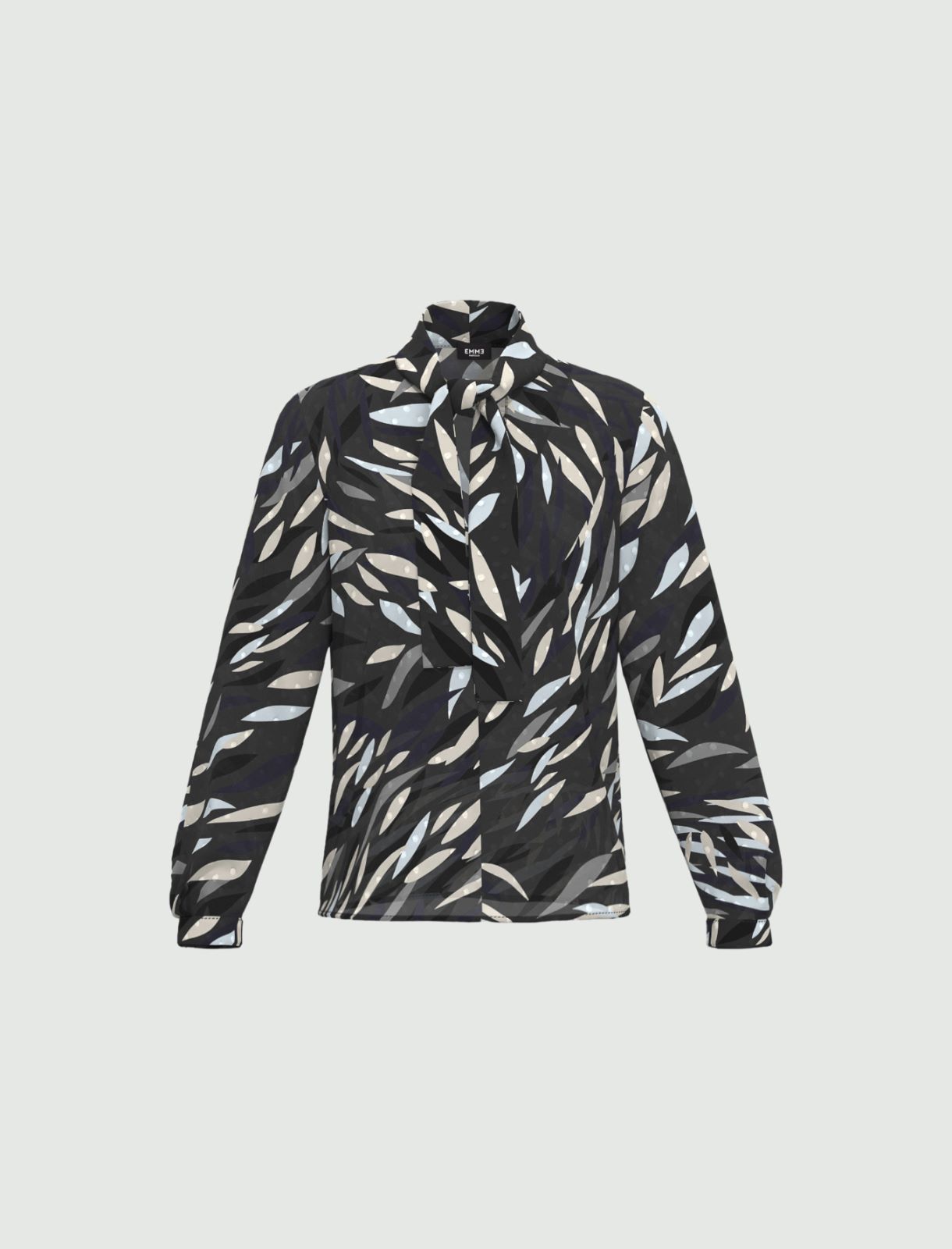 Printed plumetis blouse - DARK GREY - Emme - 5
