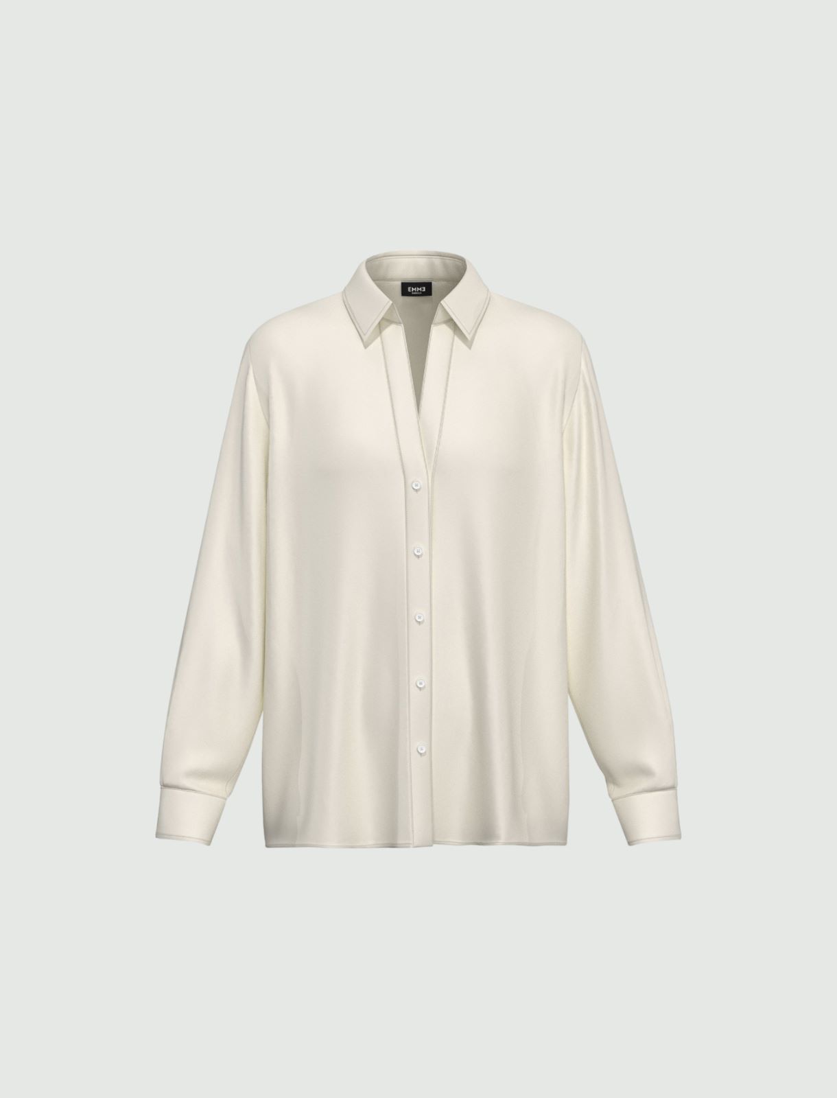 Camicia dritta in raso leggero - BIANCO - Emme - 5