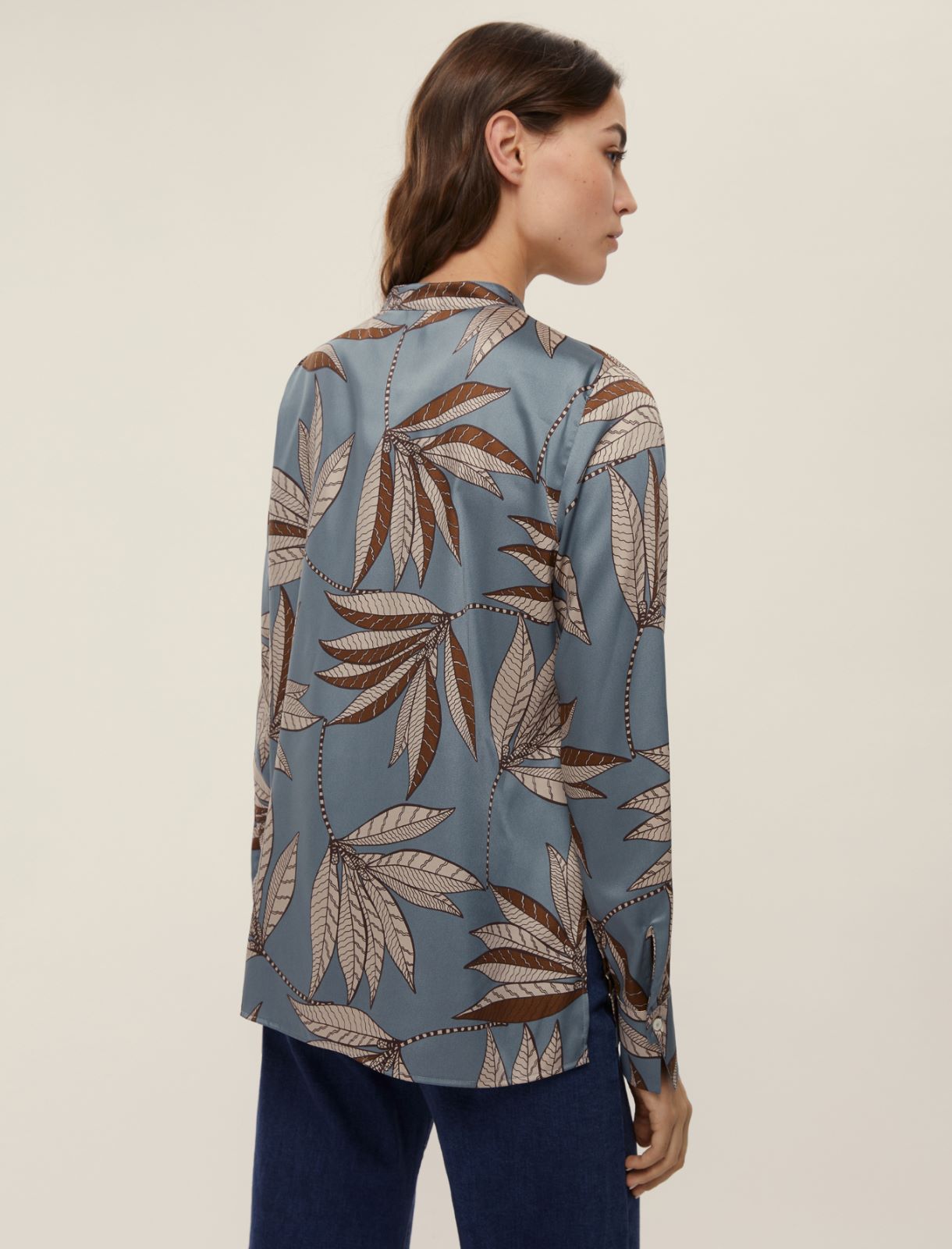 Straight-fit printed shirt - DARK BLUE - Emme - 2