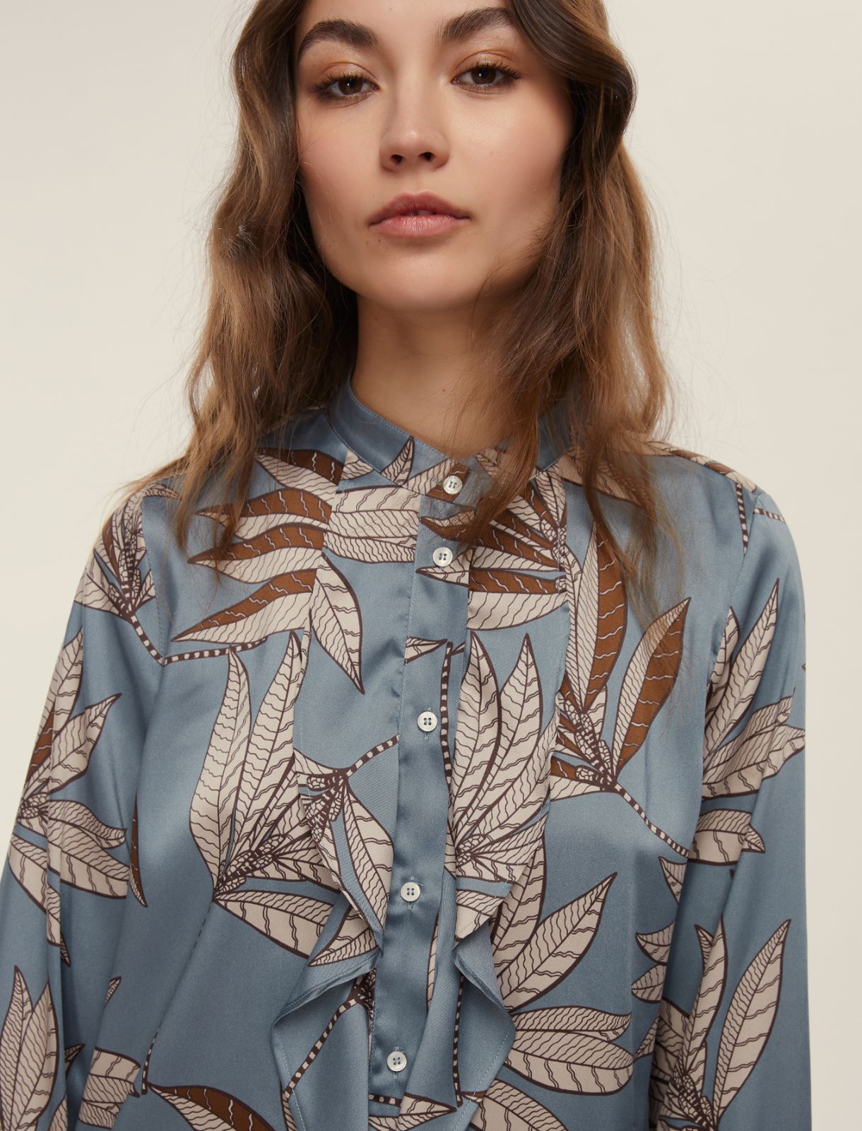 Straight-fit printed shirt - DARK BLUE - Emme - 4