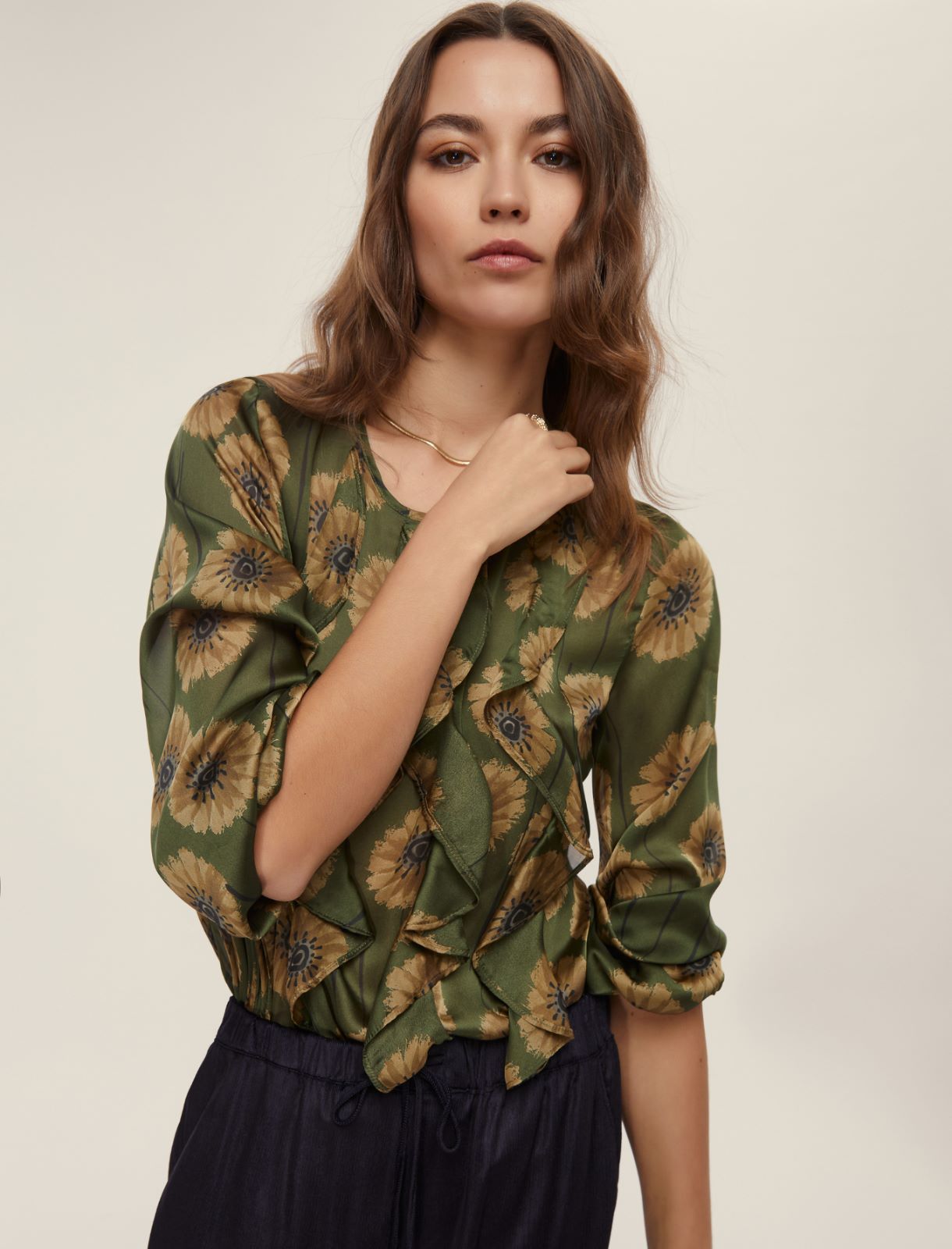 Ruched shirt - GREEN - Emme - 3