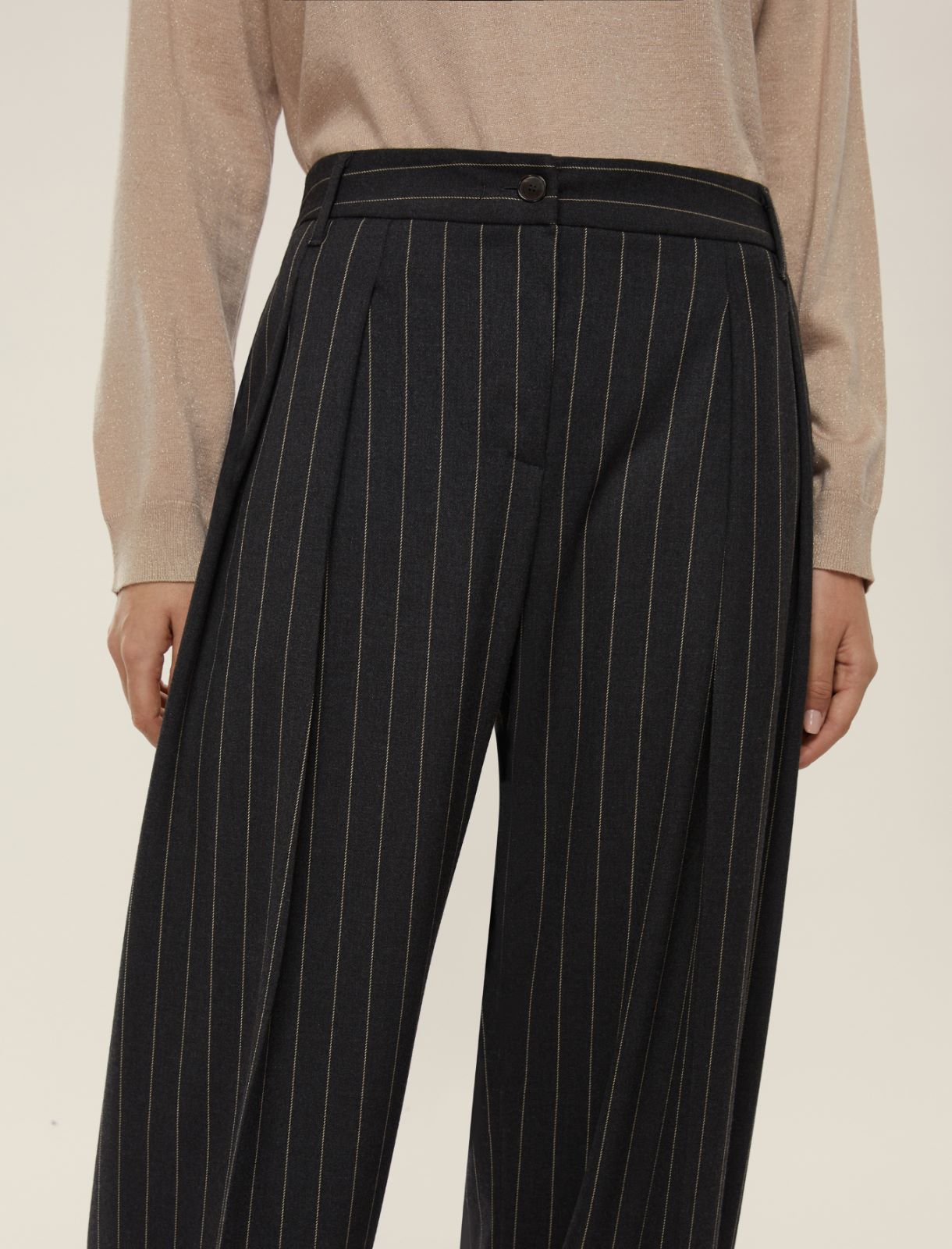 Wide-fit stretch trousers - DARK GREY - Emme - 4