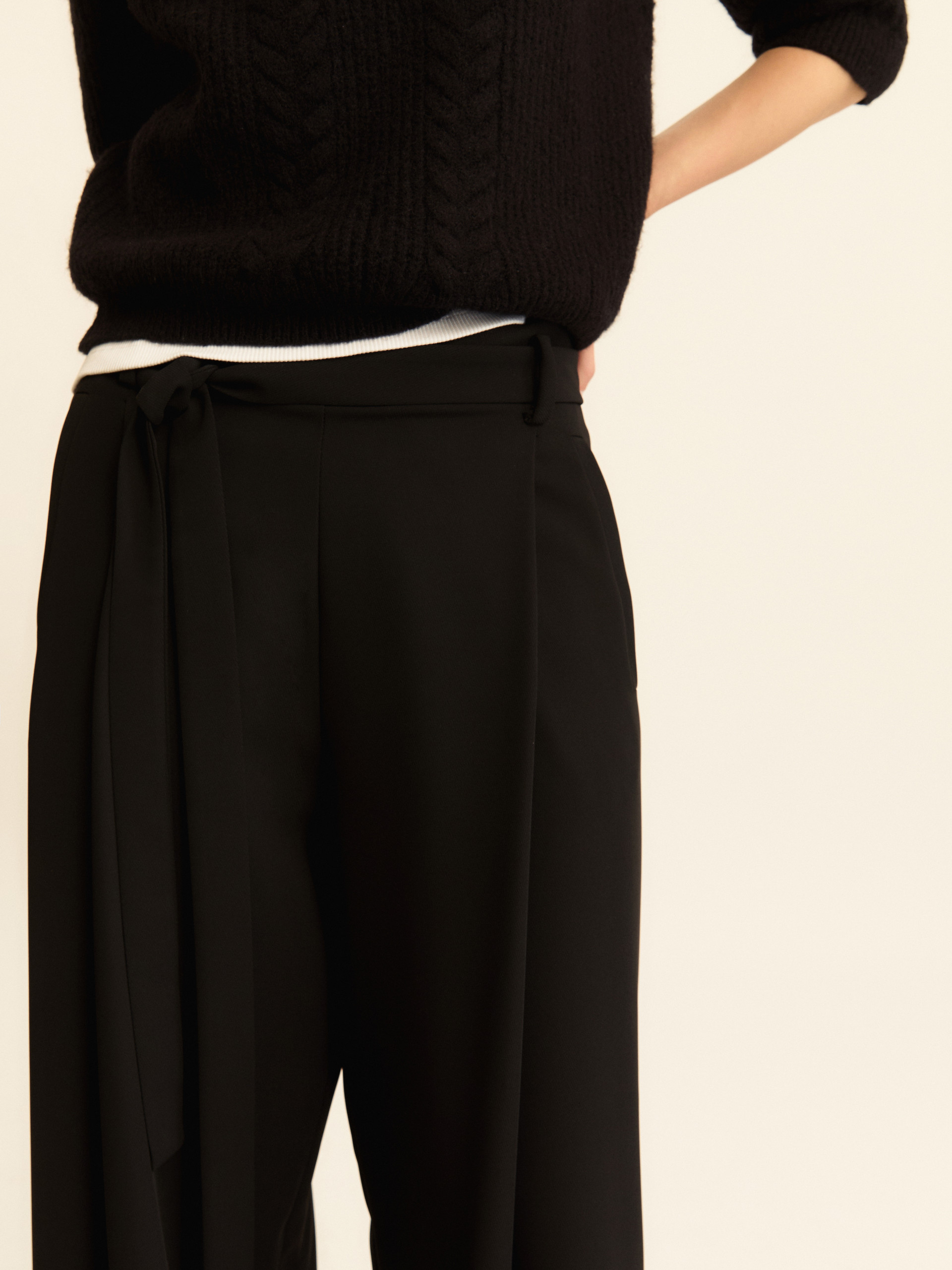 Wide-fit crepe trousers - BLACK - Emme - 6