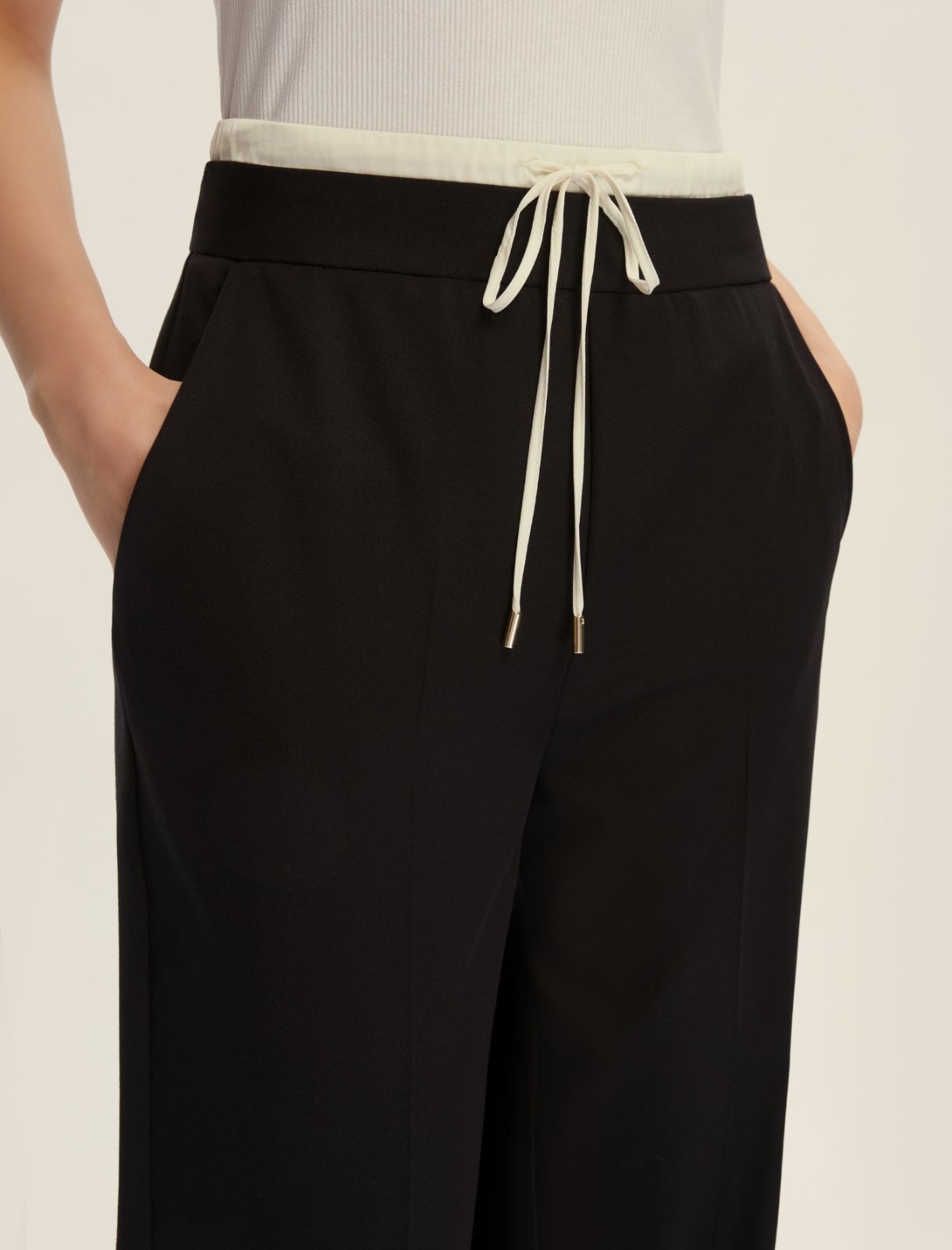 Pantalón de doble cinturón - NEGRO - Emme - 4