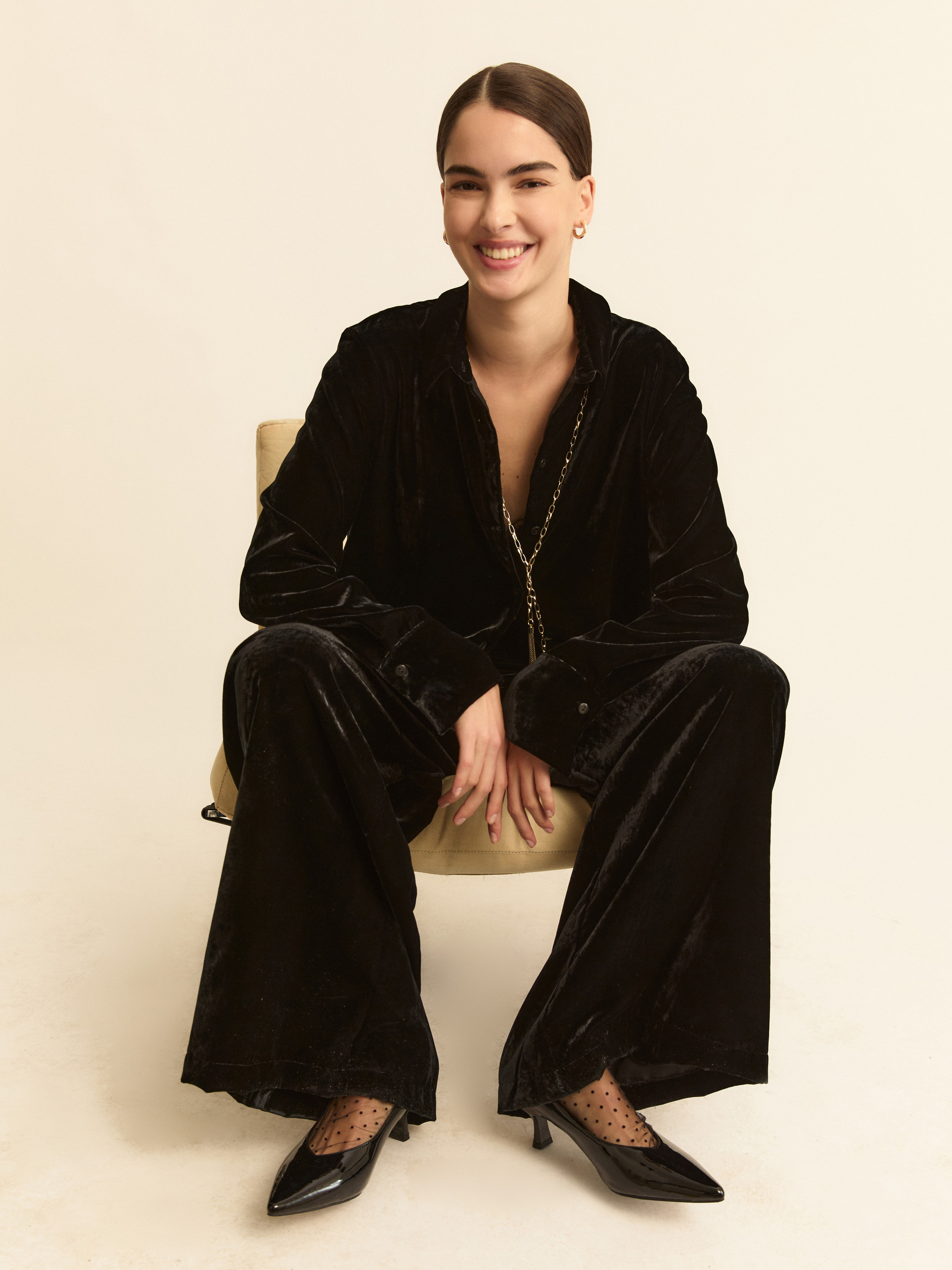 Velvet trousers - BLACK - Emme - 1