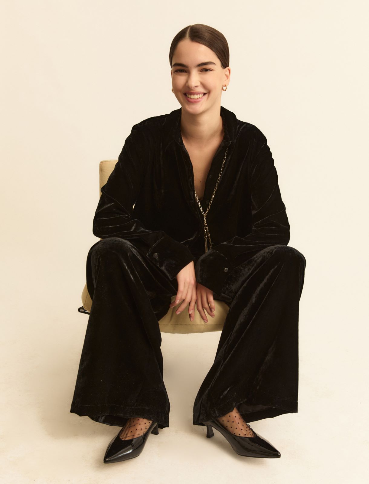 Velvet trousers - BLACK - Emme