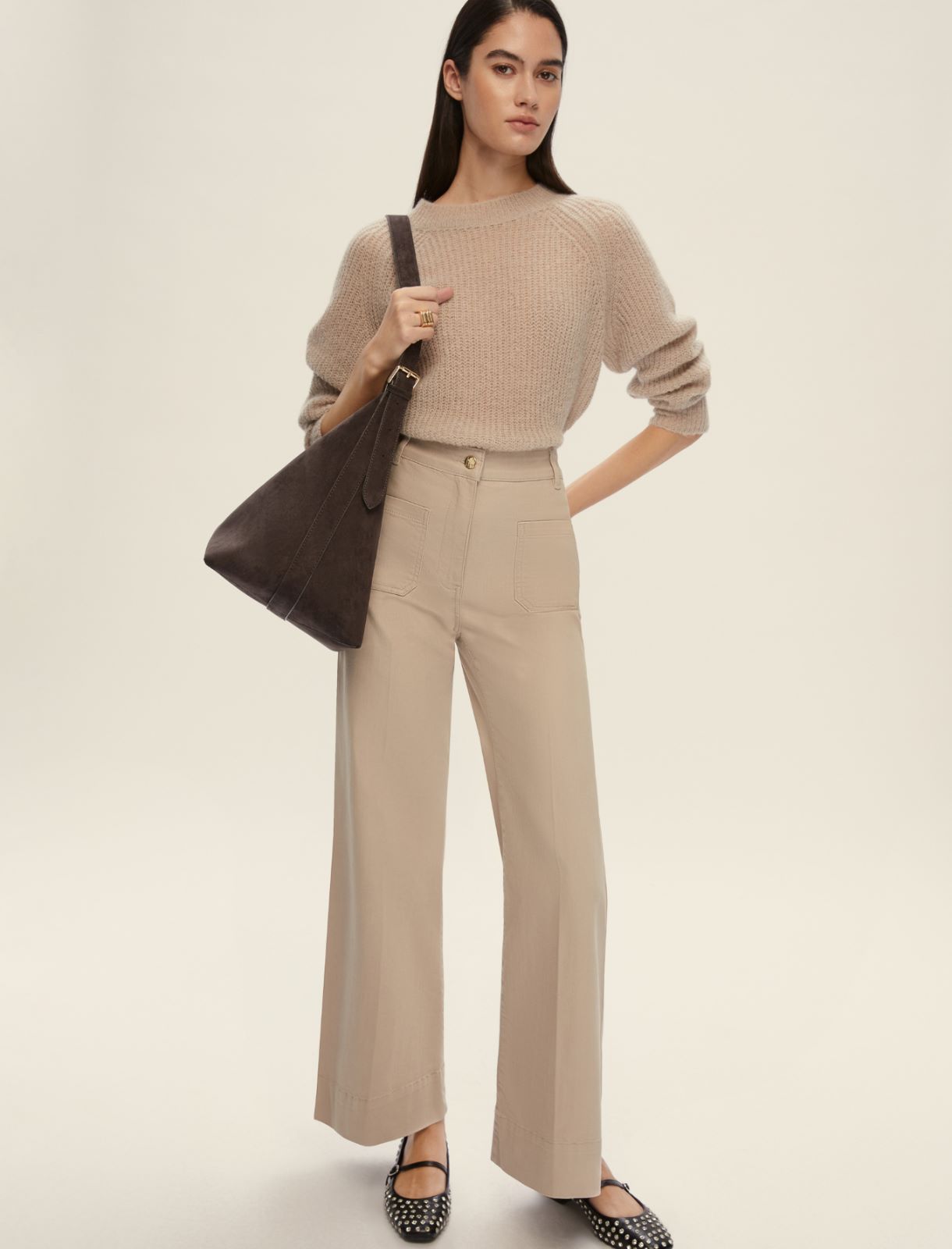 Pantalone slim flare - BIANCO SPORCO - Emme - 3