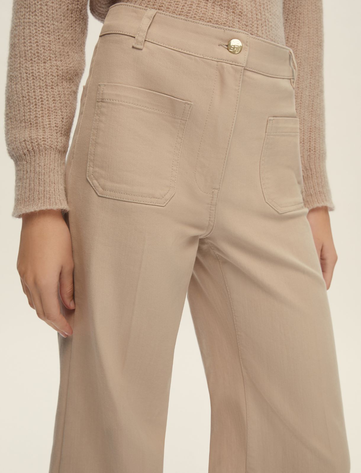 Pantalone slim flare - BIANCO SPORCO - Emme - 4