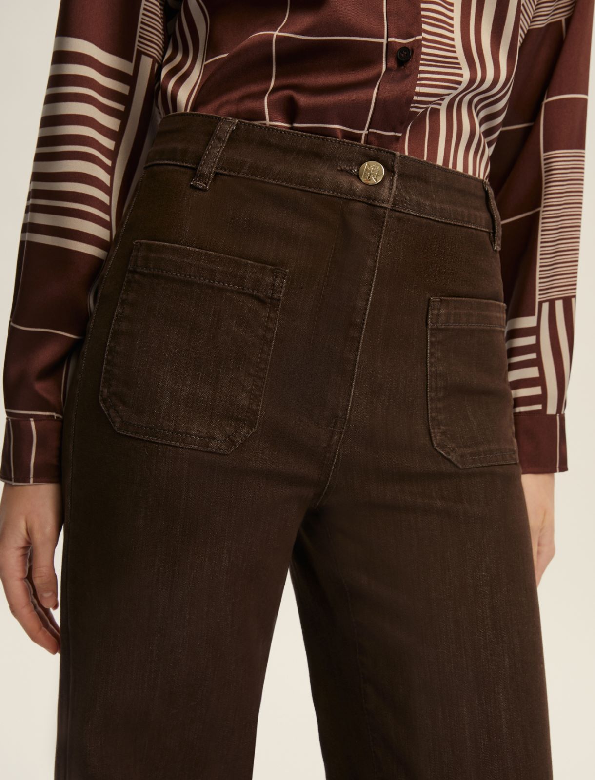 Pantalone slim flare - TESTA DI MORO - Emme - 4