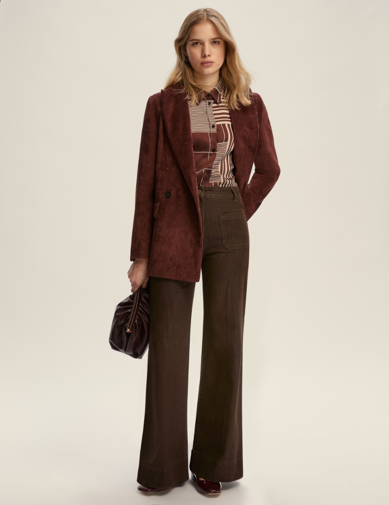 Pantalone slim flare - TESTA DI MORO