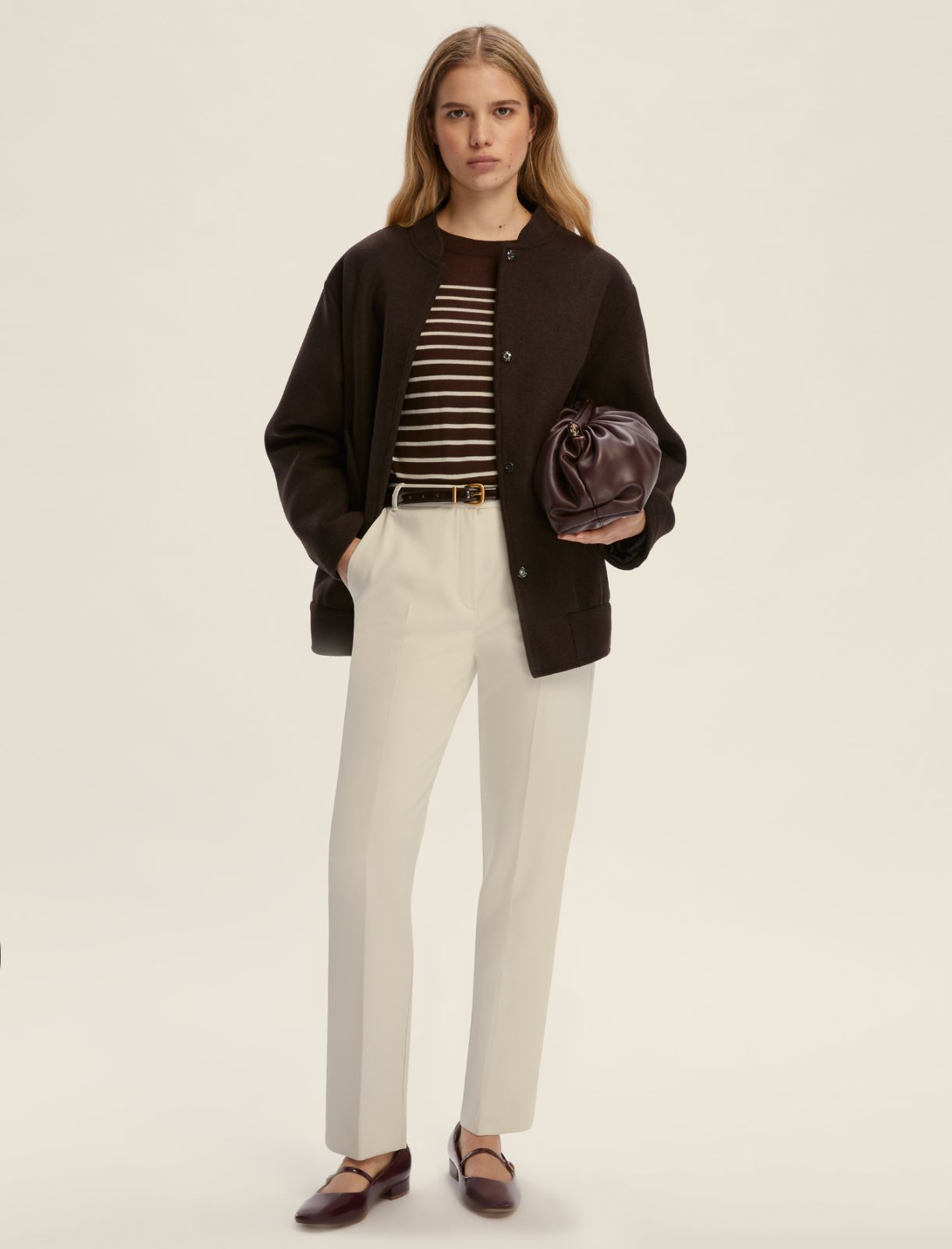 Stretch chino trousers - WOOL WHITE - Emme - 3