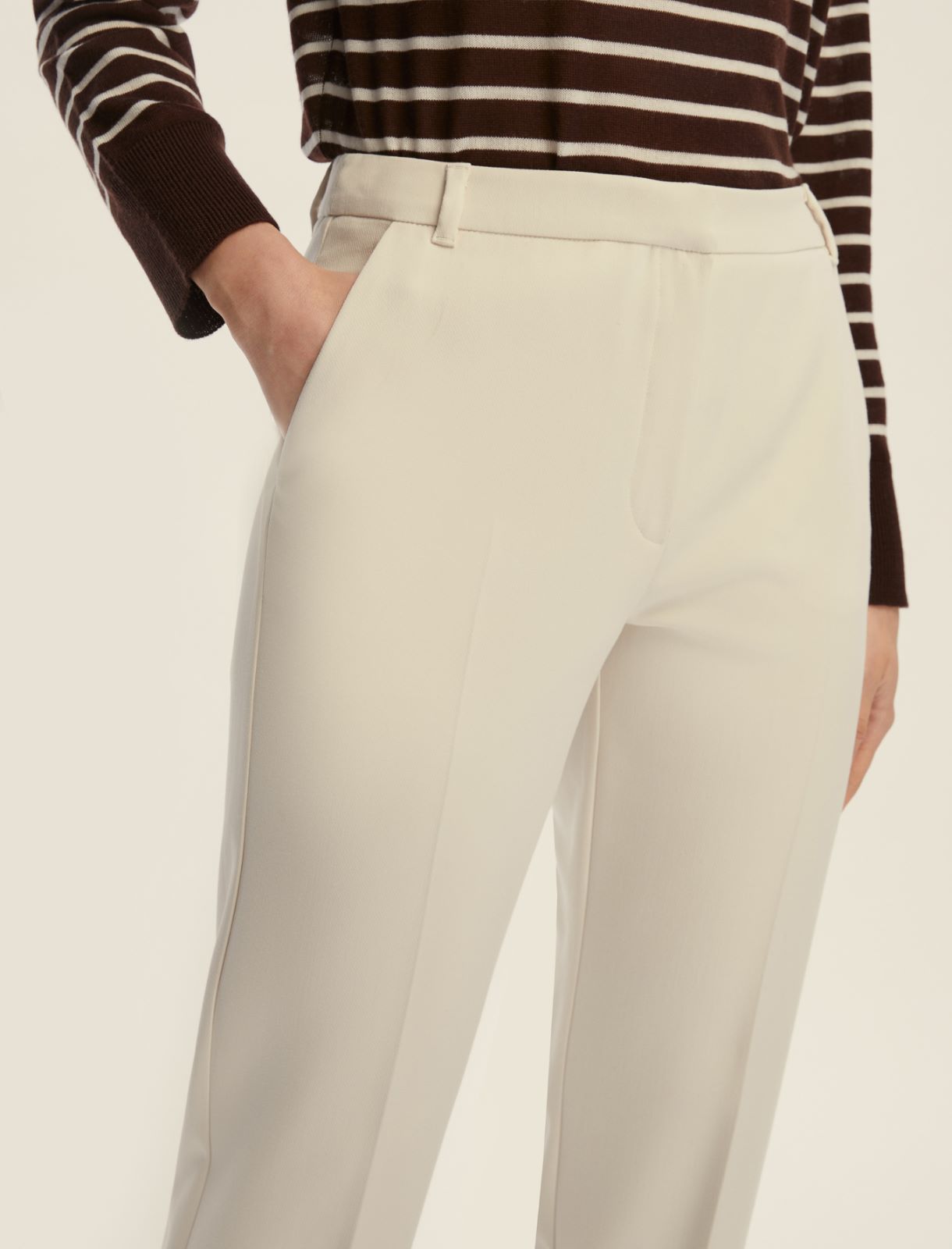 Stretch chino trousers - WOOL WHITE - Emme - 4