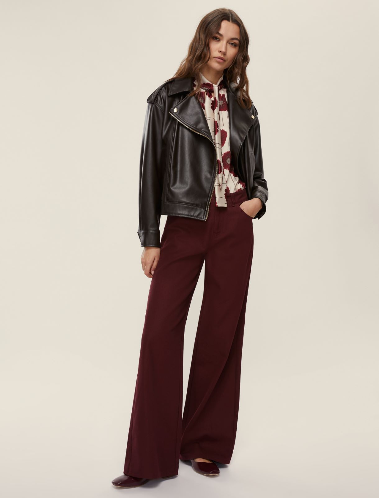 Pantalone 5 tasche dritto - BORDEAUX - Emme