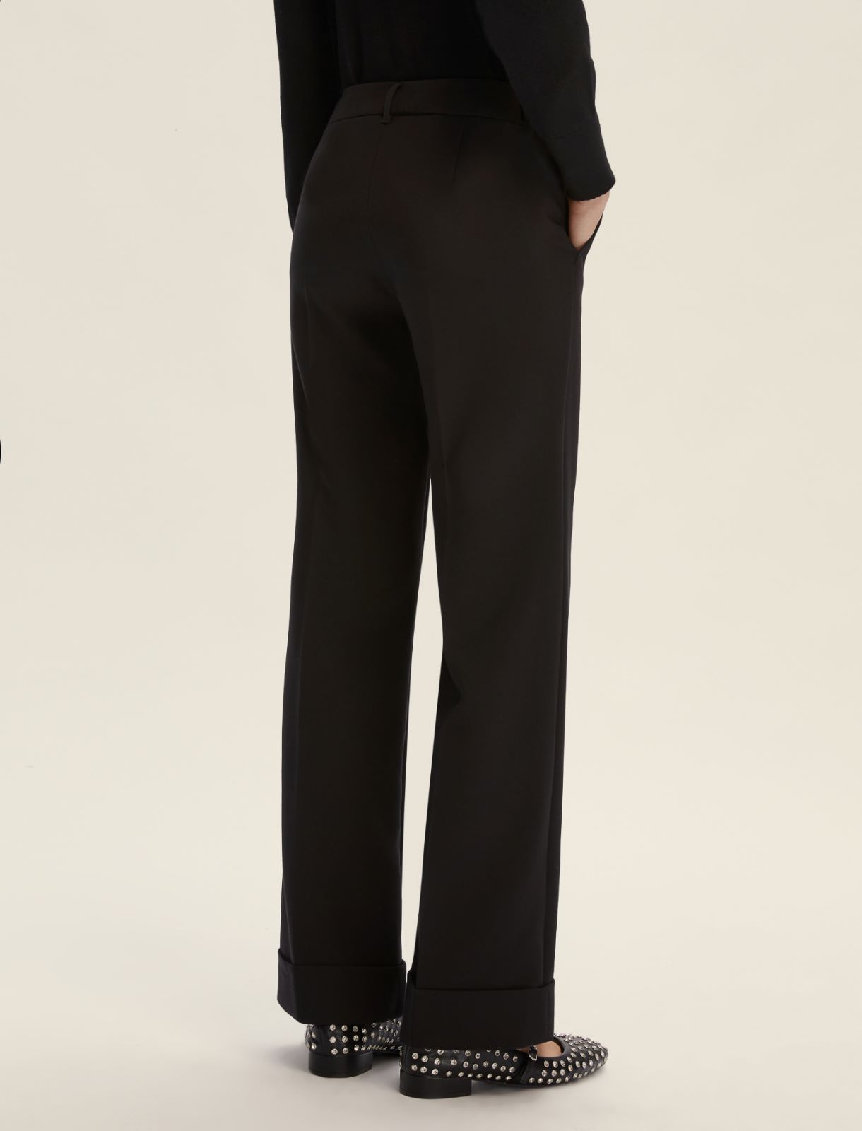 Pantalone dritto stretch - NERO - Emme - 2