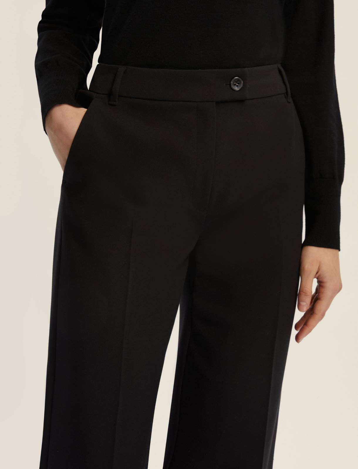 Pantalone dritto stretch - NERO - Emme - 4