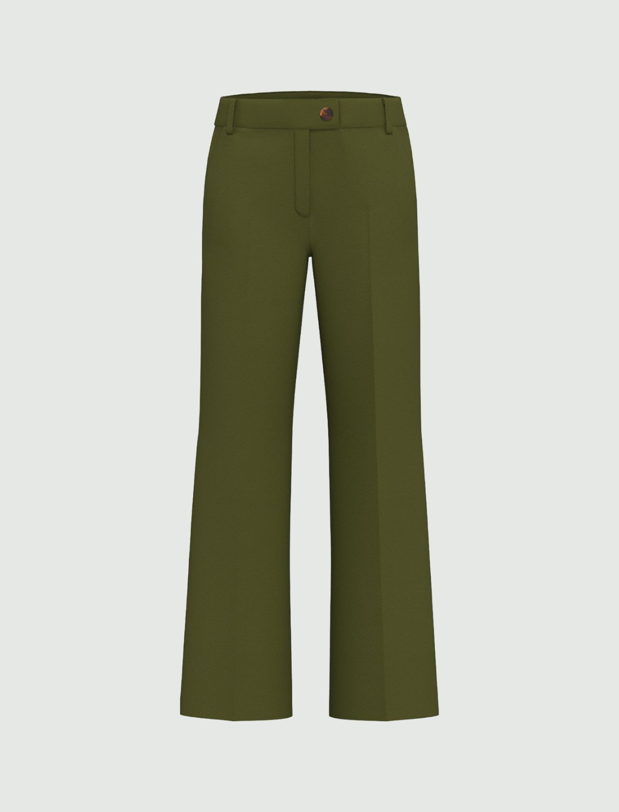 Straight-fit stretch fabric trousers - GREEN - Emme - 5
