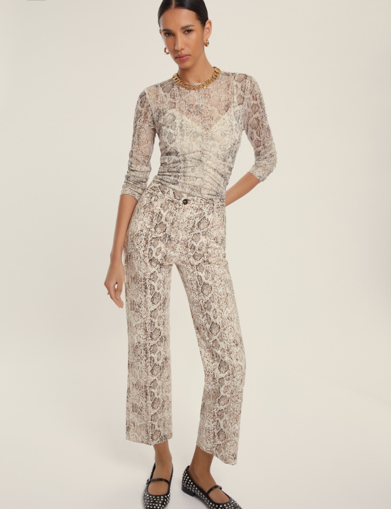 Pantalone dritto in gabardina stretch - Emme