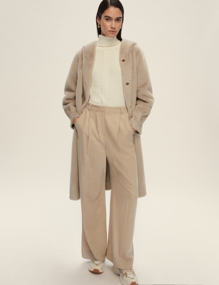 Wide-leg flannel trousers - Emme