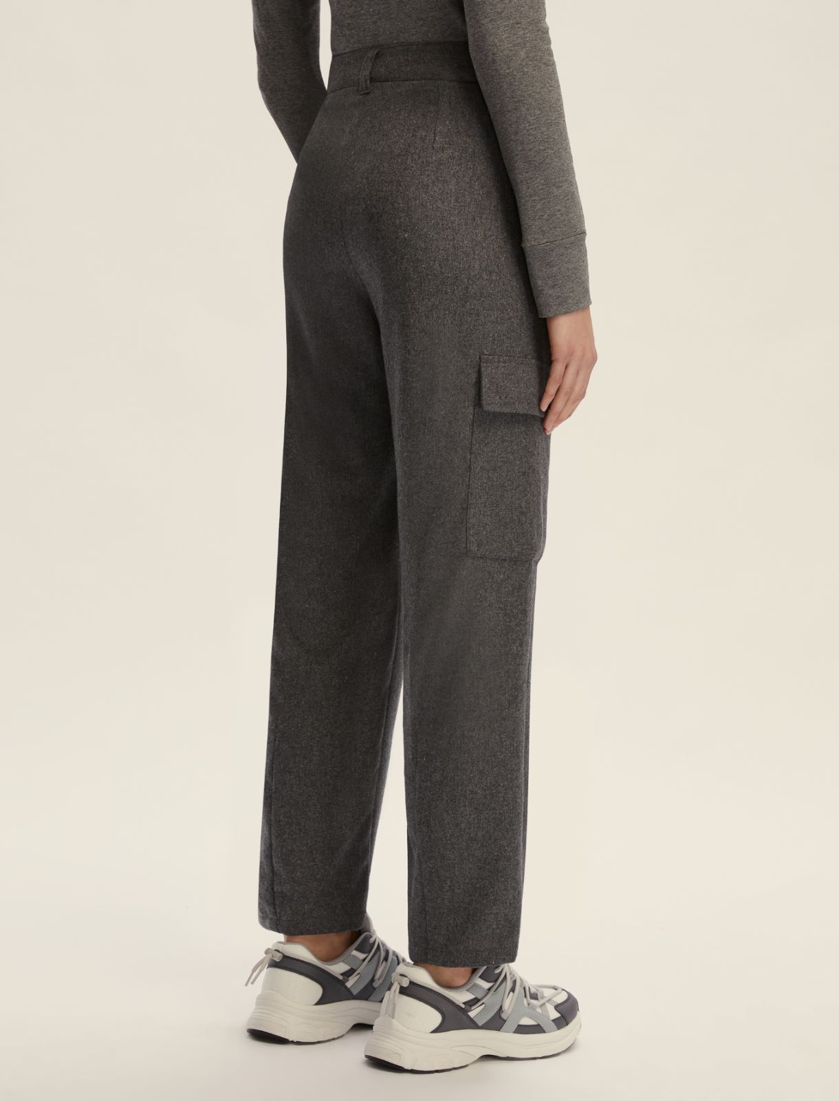 Pantalone con tasconi in flanella - GRIGIO SCURO - Emme - 2