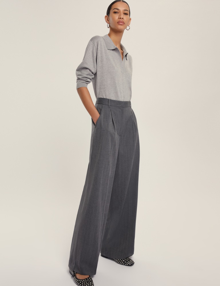 Pantalone ampio in viscosa stretch - Emme