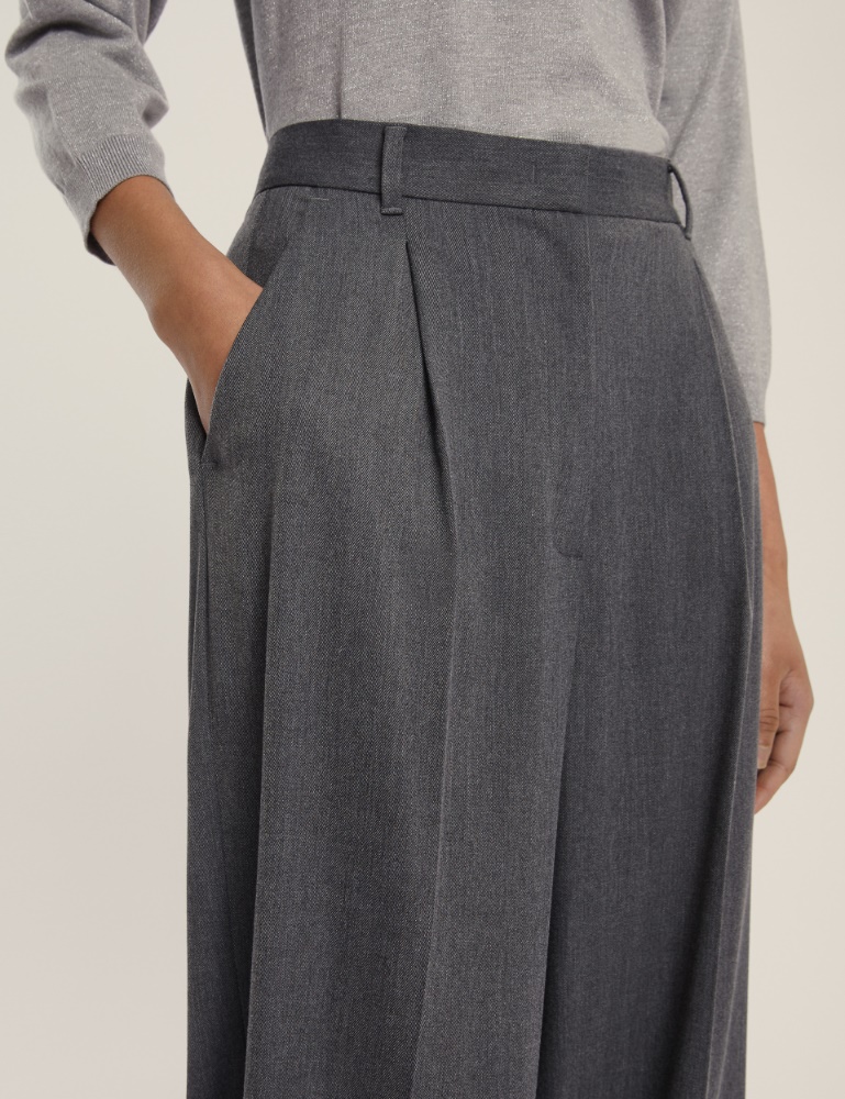 Pantalone ampio in viscosa stretch - Emme - 4