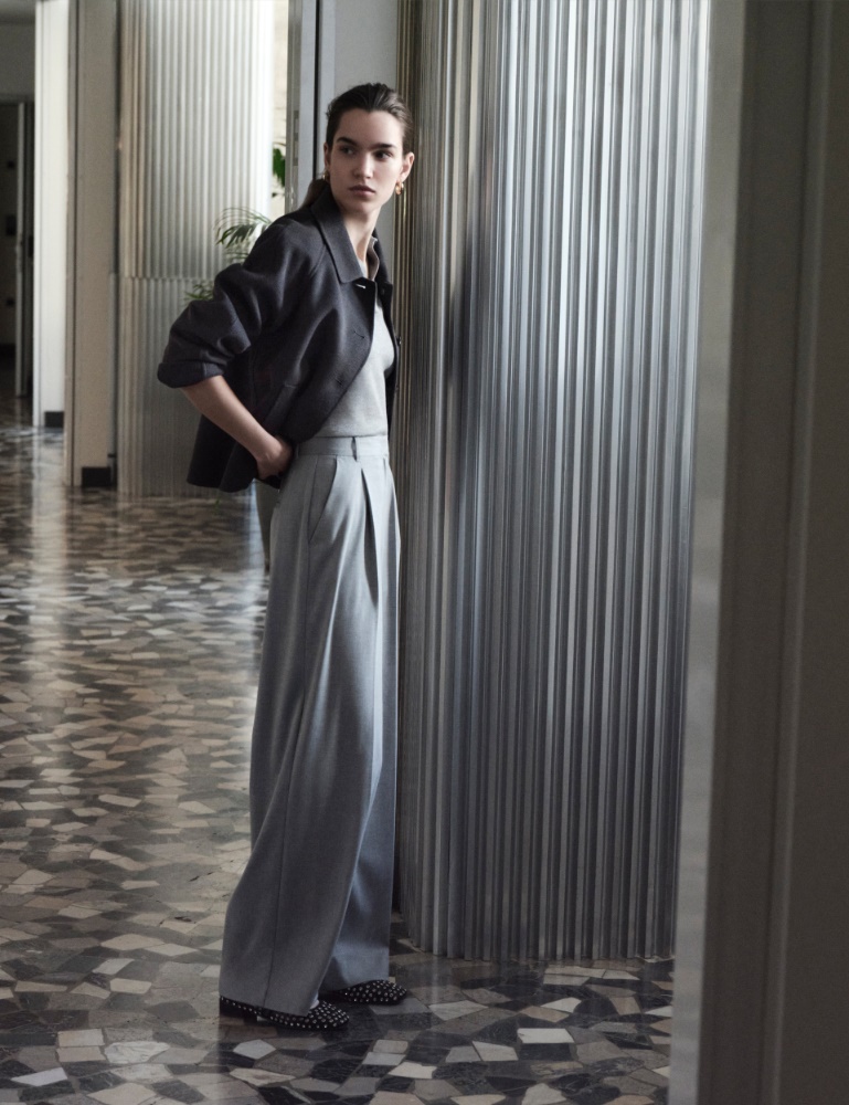 Pantalone ampio in viscosa stretch - Emme - 5