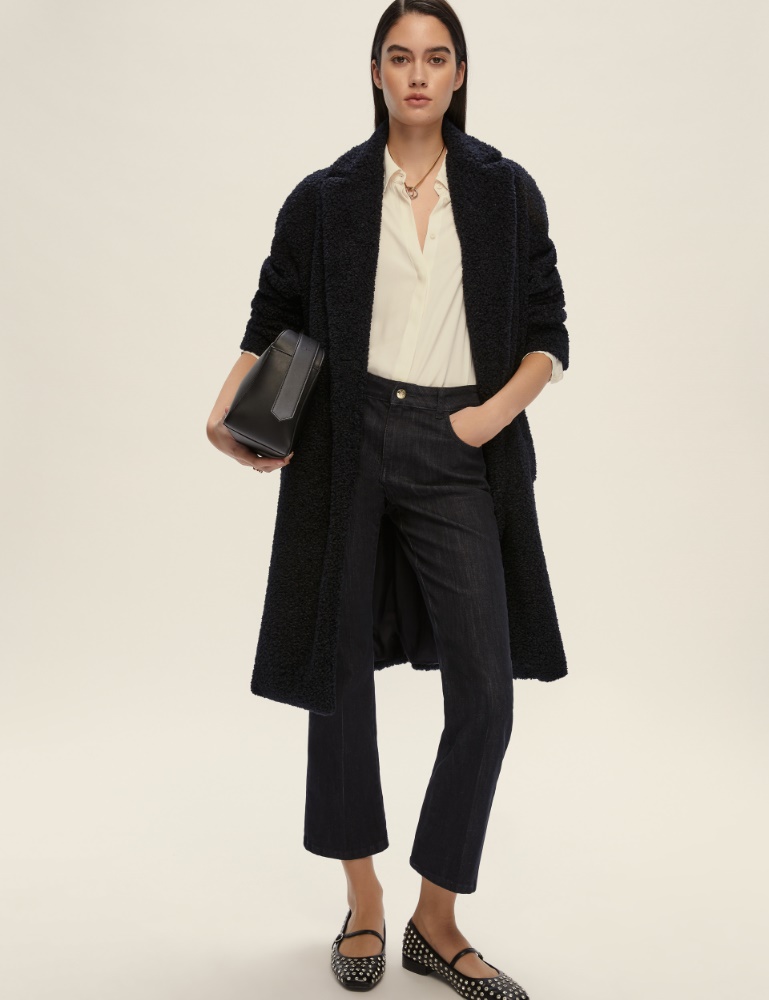 Pantalone flare in twill - BLU NOTTE