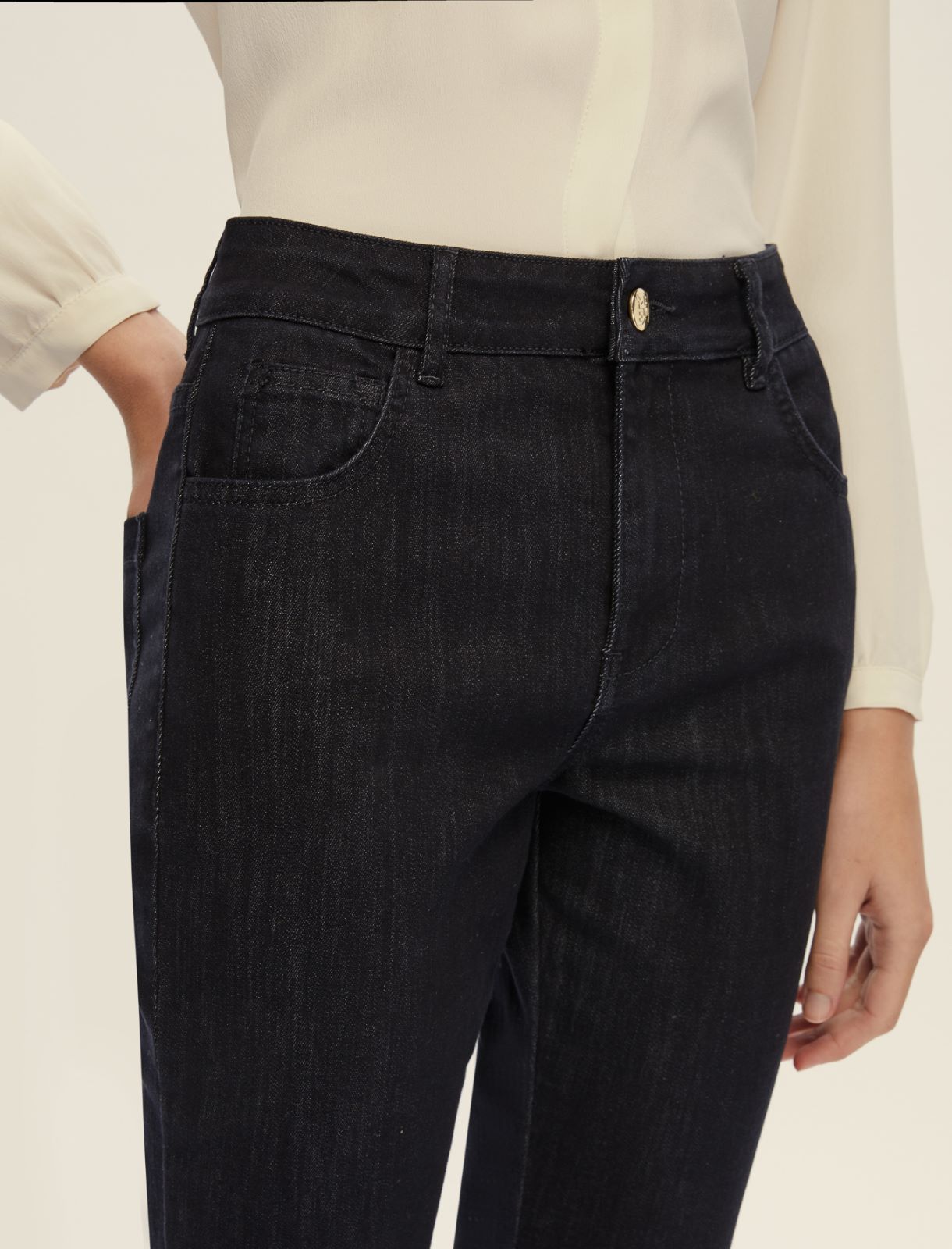 Flared twill trousers - MIDNIGHTBLUE - Emme - 4