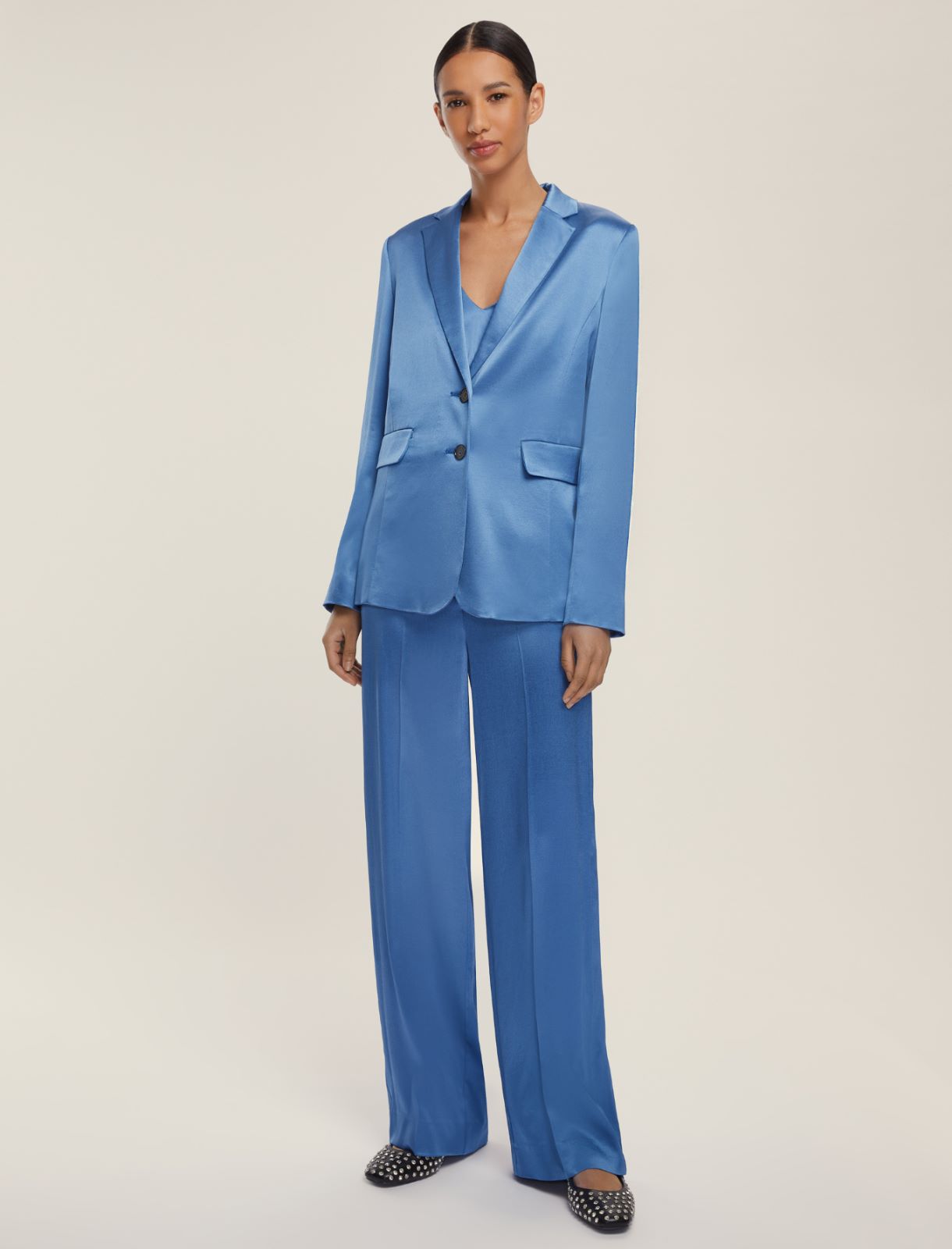 Pantalone in raso - TURCHESE - Emme