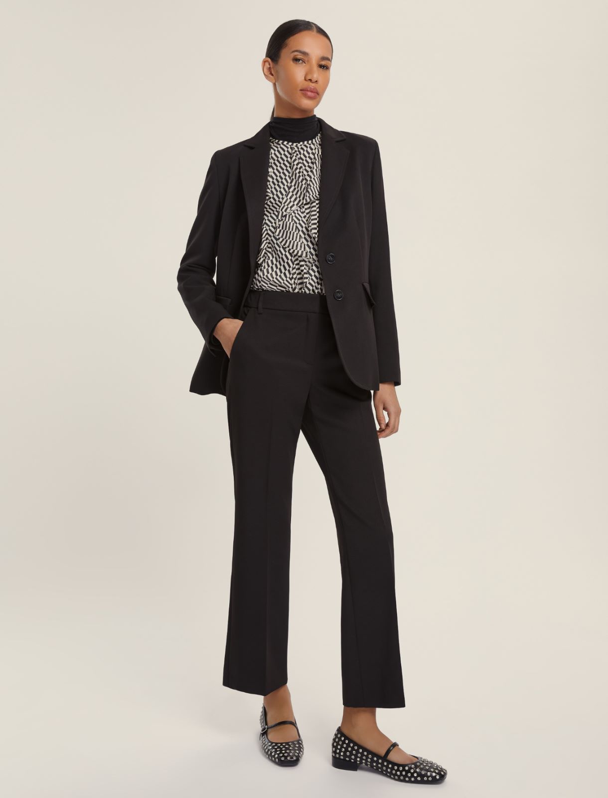 Pantalone slim flare - NERO - Emme