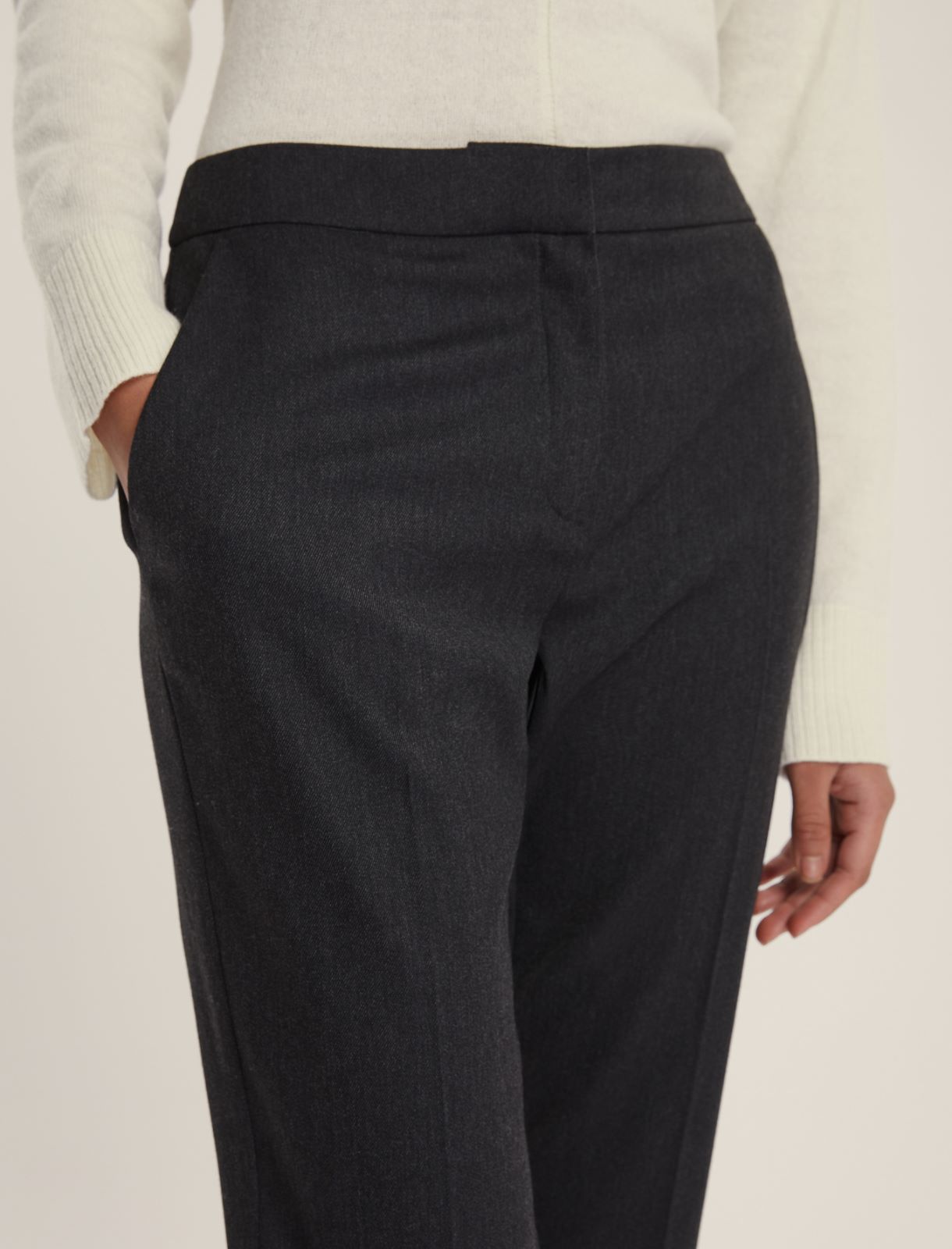 Pantalone dritto in flanella - ANTRACITE - Emme - 4