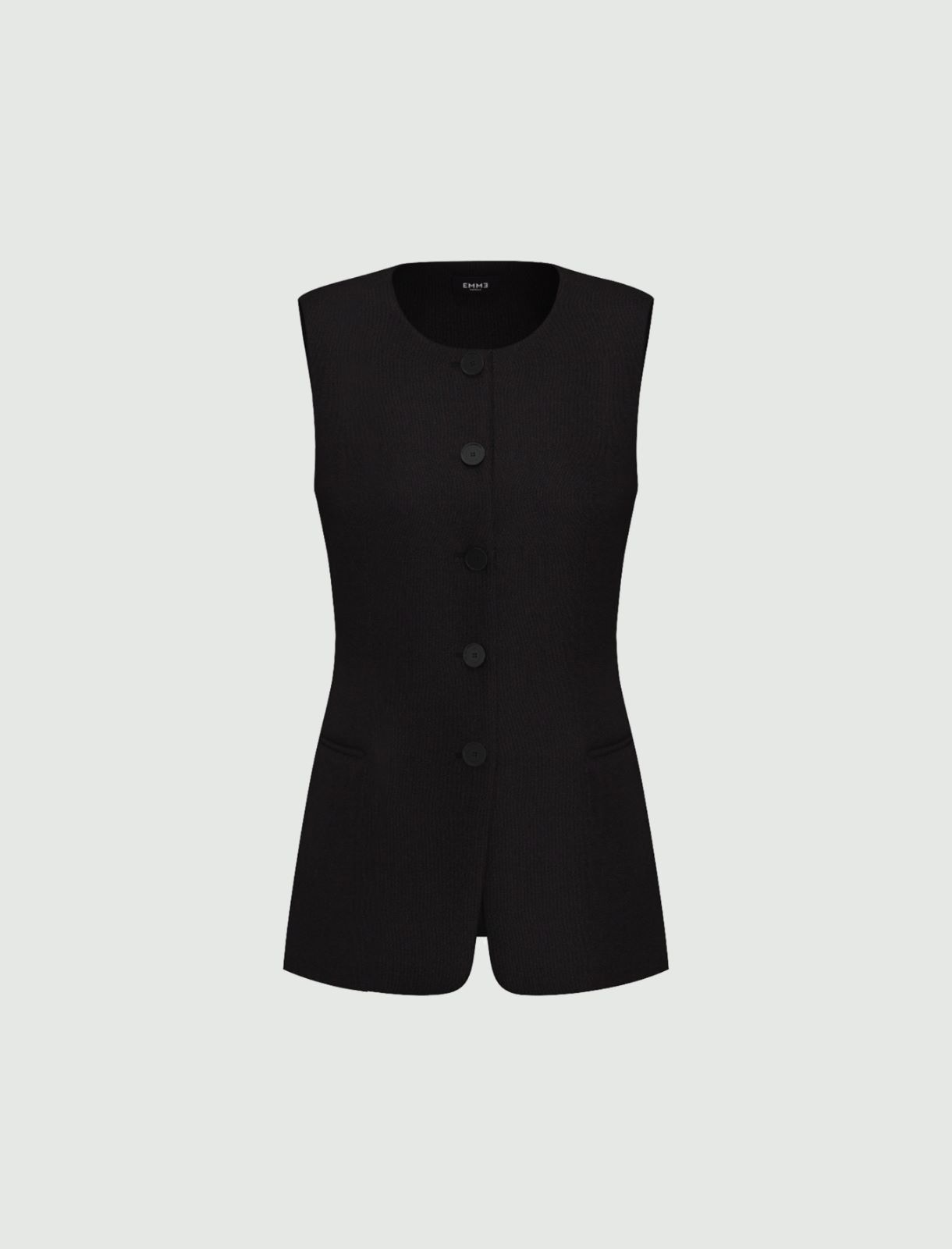 Stretch satin gilet - BLACK - Emme - 5