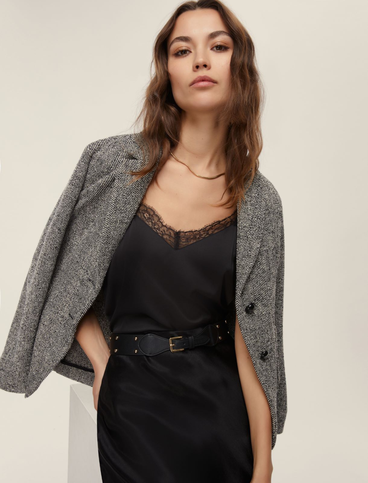 Top sfiancato in raso leggero - NERO - Emme - 3
