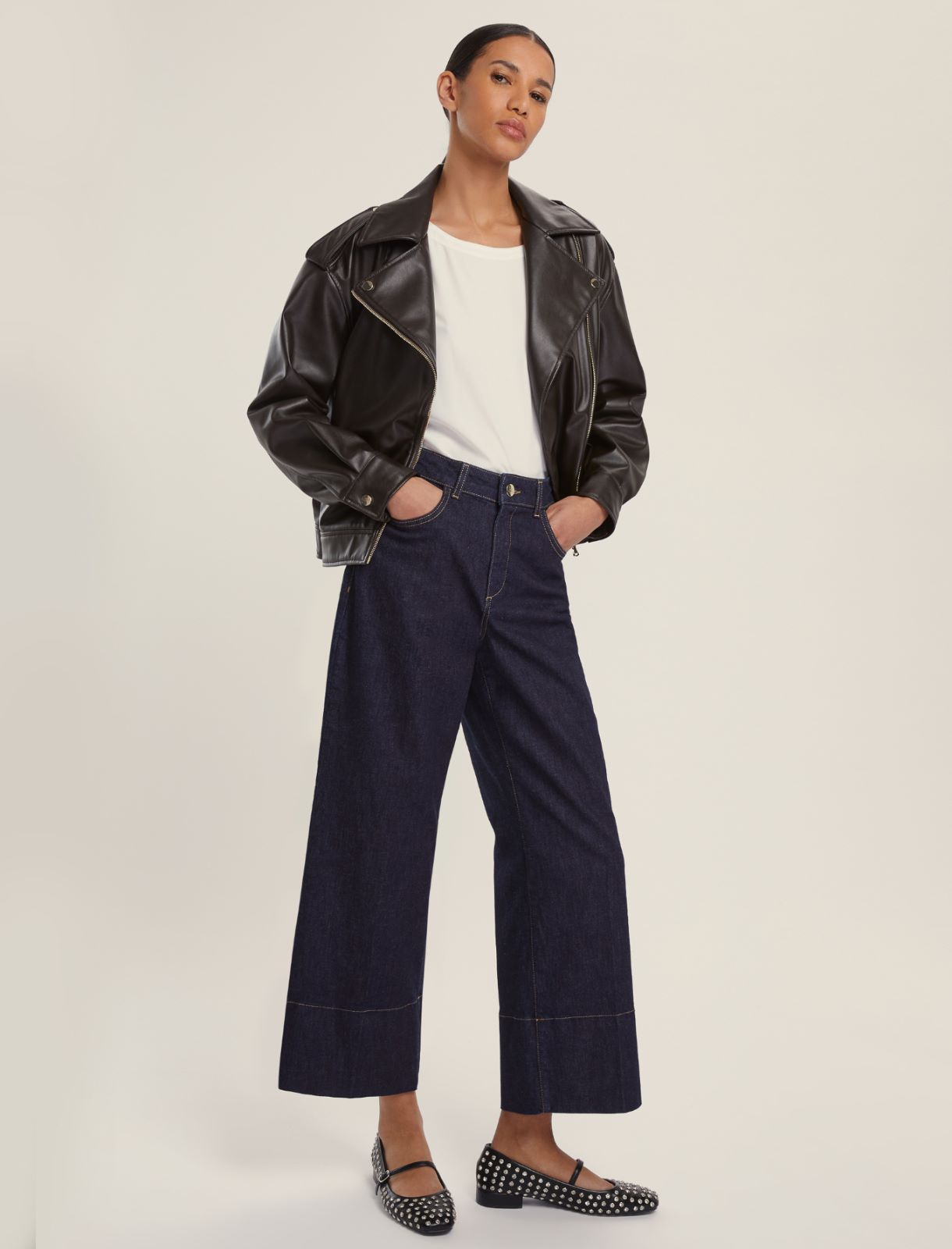 Straight-fit stretch jeans - MIDNIGHTBLUE - Emme