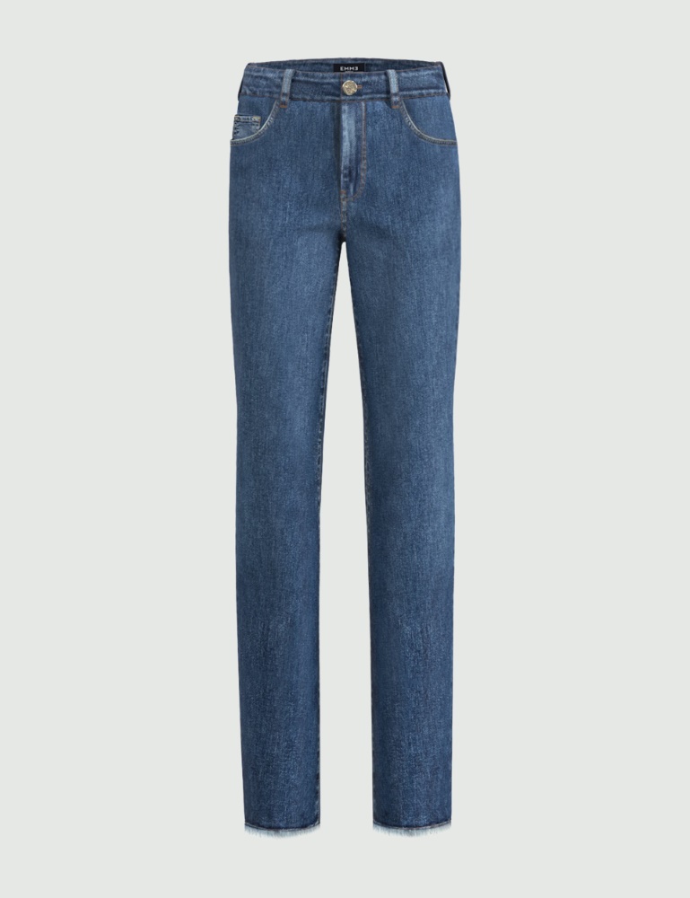 Vaqueros rectos de denim elástico - Emme - 5