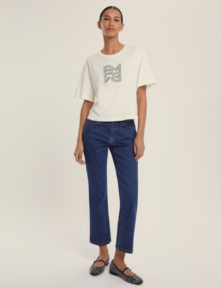 Jeans flare aderente cropped - Emme - 3