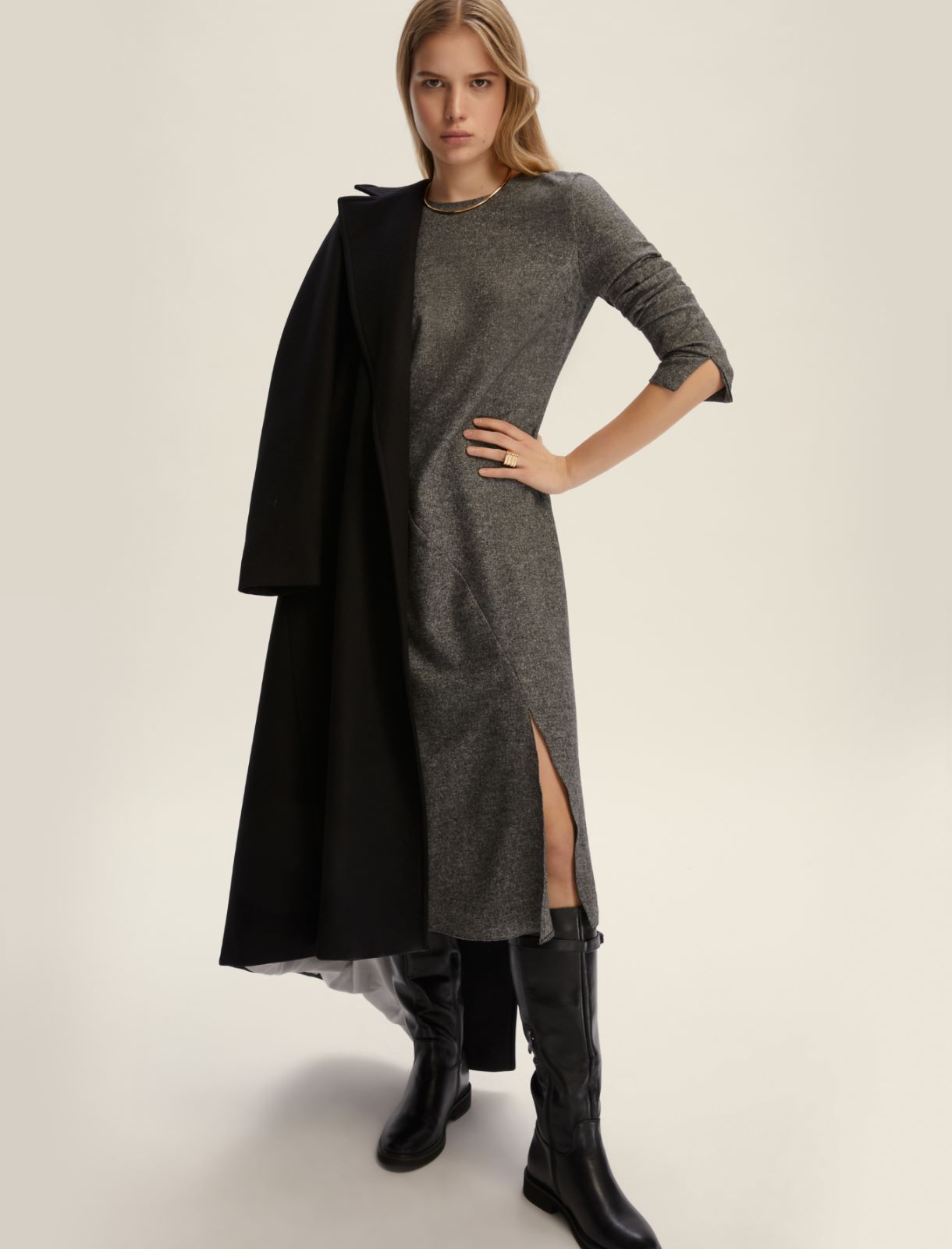 Flannel dress - SLATE GREY - Emme - 3