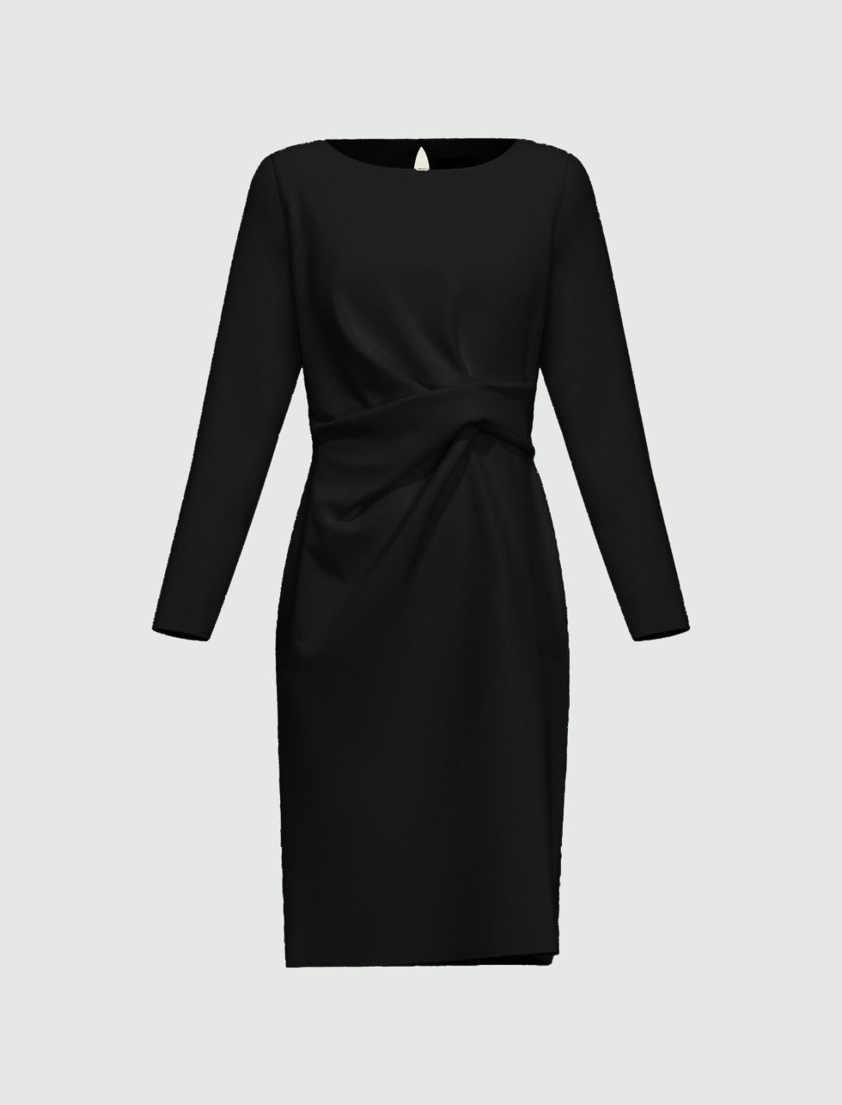 Abito con nodo sul fianco - NERO - Emme - 5
