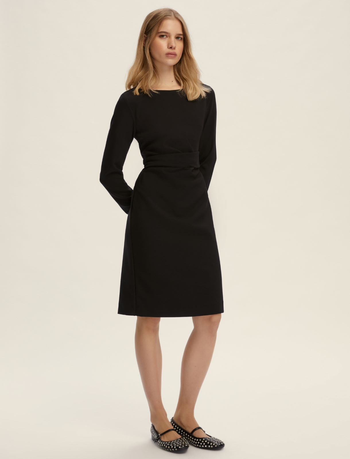 Abito con nodo sul fianco - NERO - Emme
