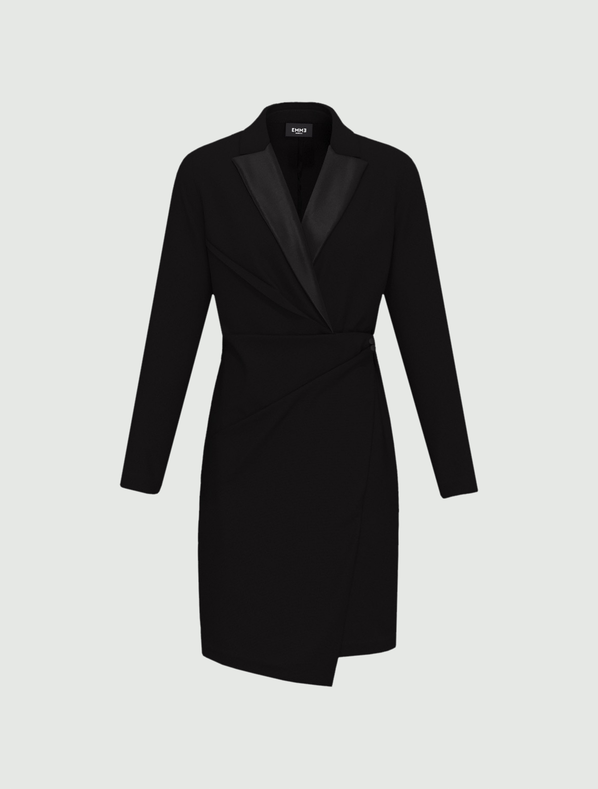 Stretch fabric criss-cross dress - BLACK - Emme - 5