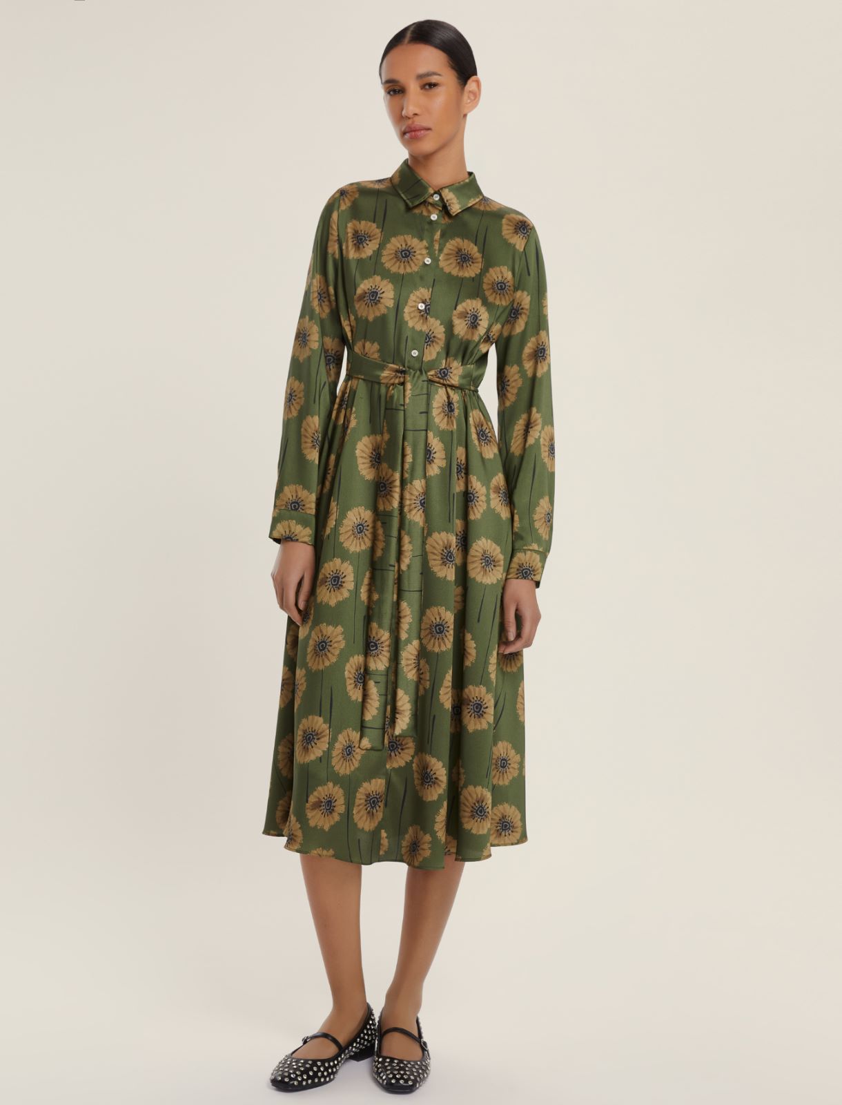 Abito in twill stampato - VERDE - Emme