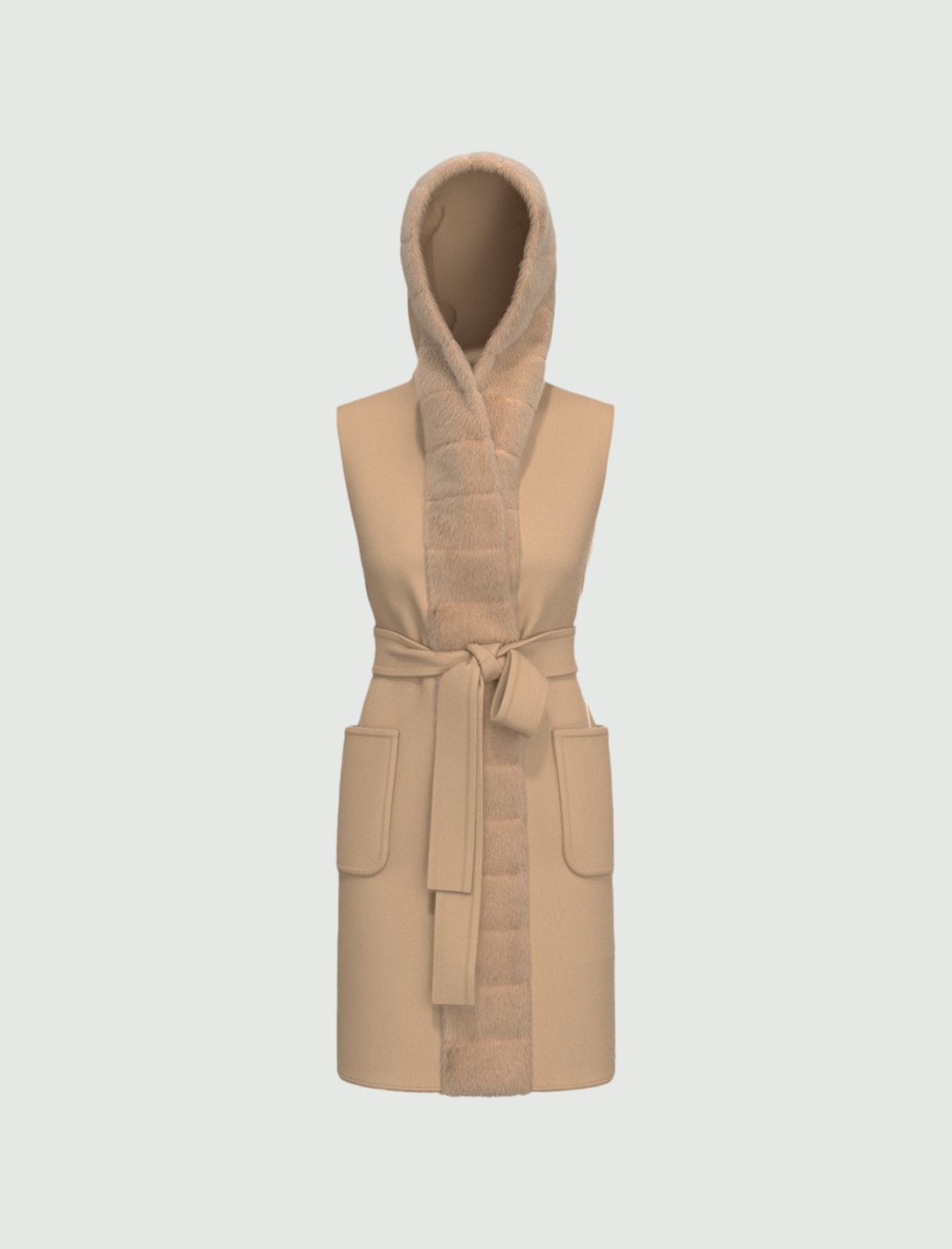 Gilet con cintura - BEIGE - Emme - 5